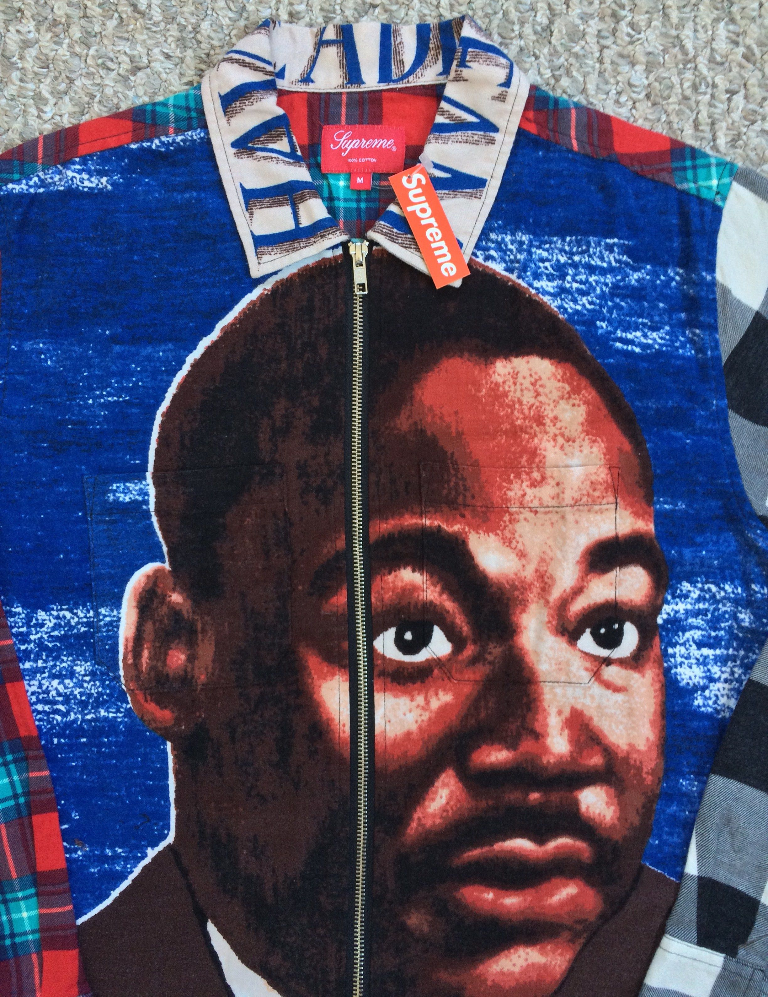 Supreme NEW S/S 2018 Martin Luther King MLK Zip Flannel Shirt Size US M / EU 48-50 / 2 - 2 Thumbnail