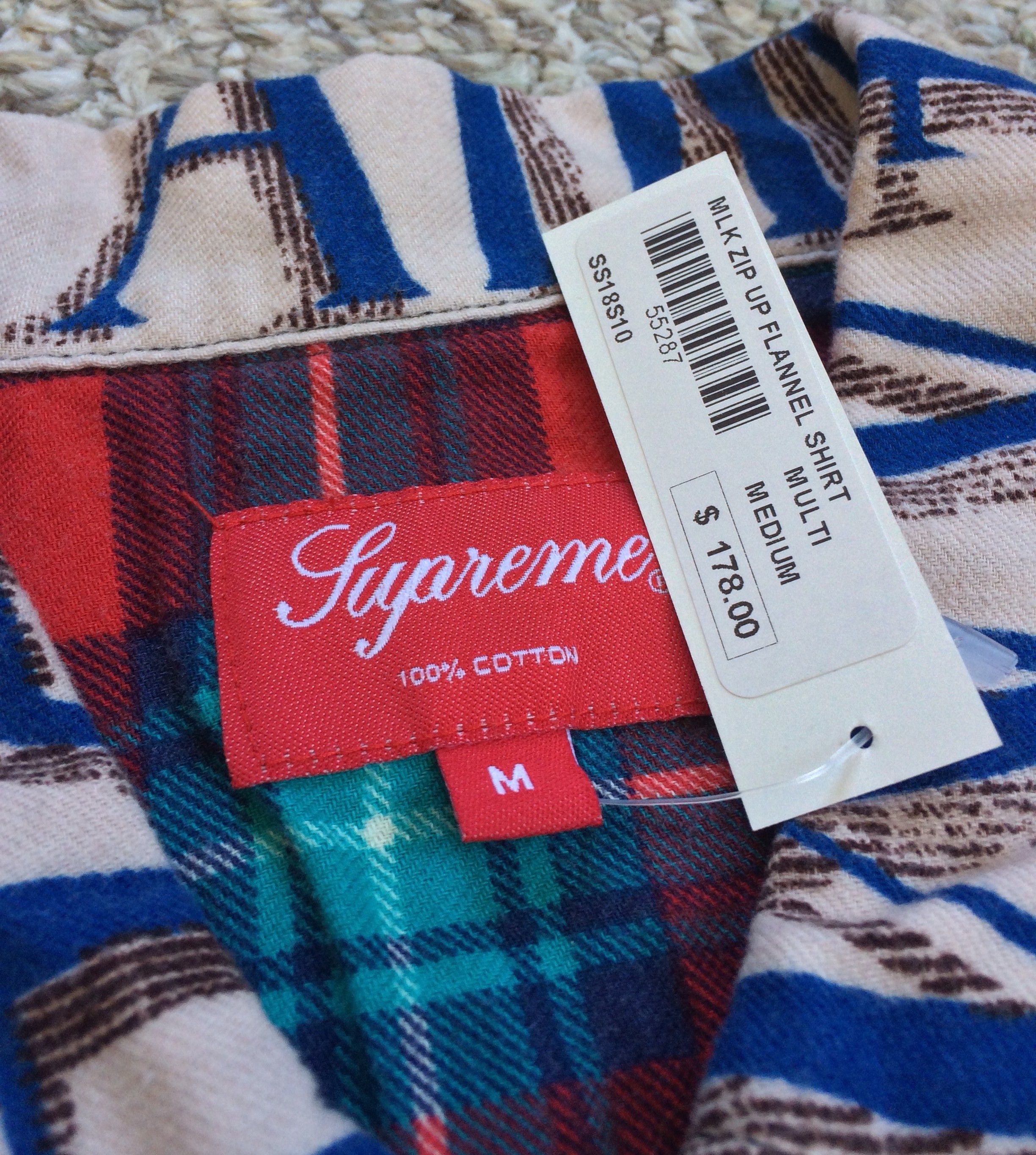 Supreme NEW S/S 2018 Martin Luther King MLK Zip Flannel Shirt Size US M / EU 48-50 / 2 - 3 Thumbnail