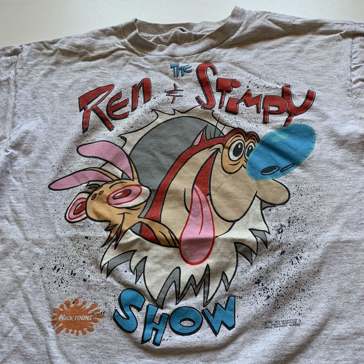 Nickelodeon × Vintage Vintage 90s The Ren & Stimpy Show Nickelodeon T Shirt Rare Size US L / EU 52-54 / 3 - 2 Thumbnail