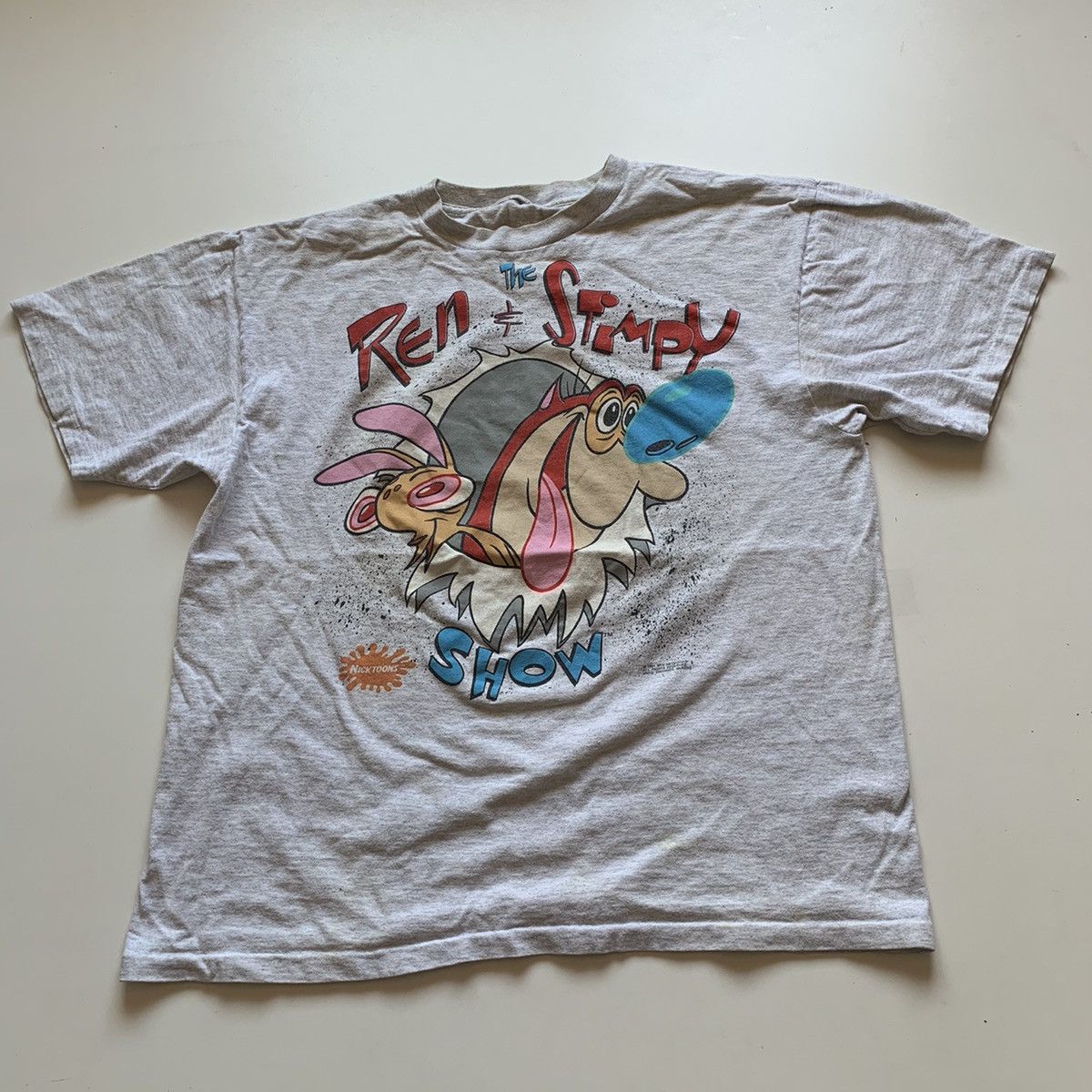 Nickelodeon × Vintage Vintage 90s The Ren & Stimpy Show Nickelodeon T Shirt Rare Size US L / EU 52-54 / 3 - 1 Thumbnail