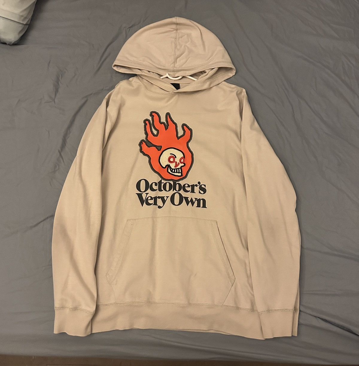 Octobers Very Own Ovo Flaming Skull Hoodie Grailed