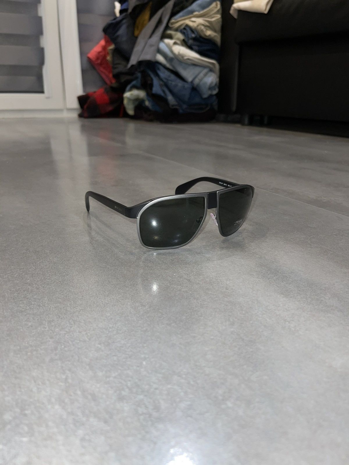 Prada Prada SPR21P 1BO-3O1 Black Aviator Sunglasses Size ONE SIZE - 3 Thumbnail