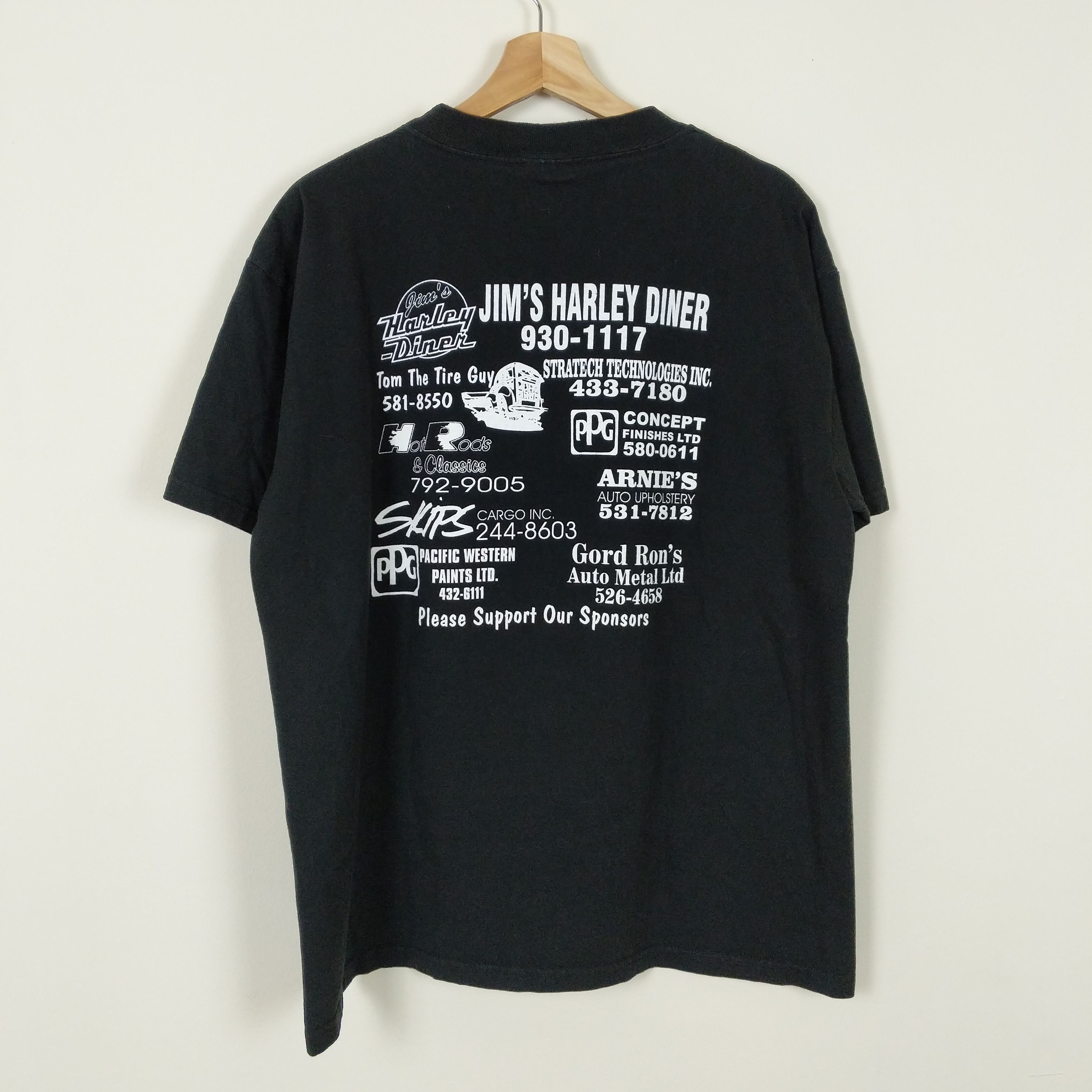 Harley Davidson Crazy Vintage 90s Lowrider Hot Rod Truck Show Harley T Shirt Size US L / EU 52-54 / 3 - 2 Thumbnail