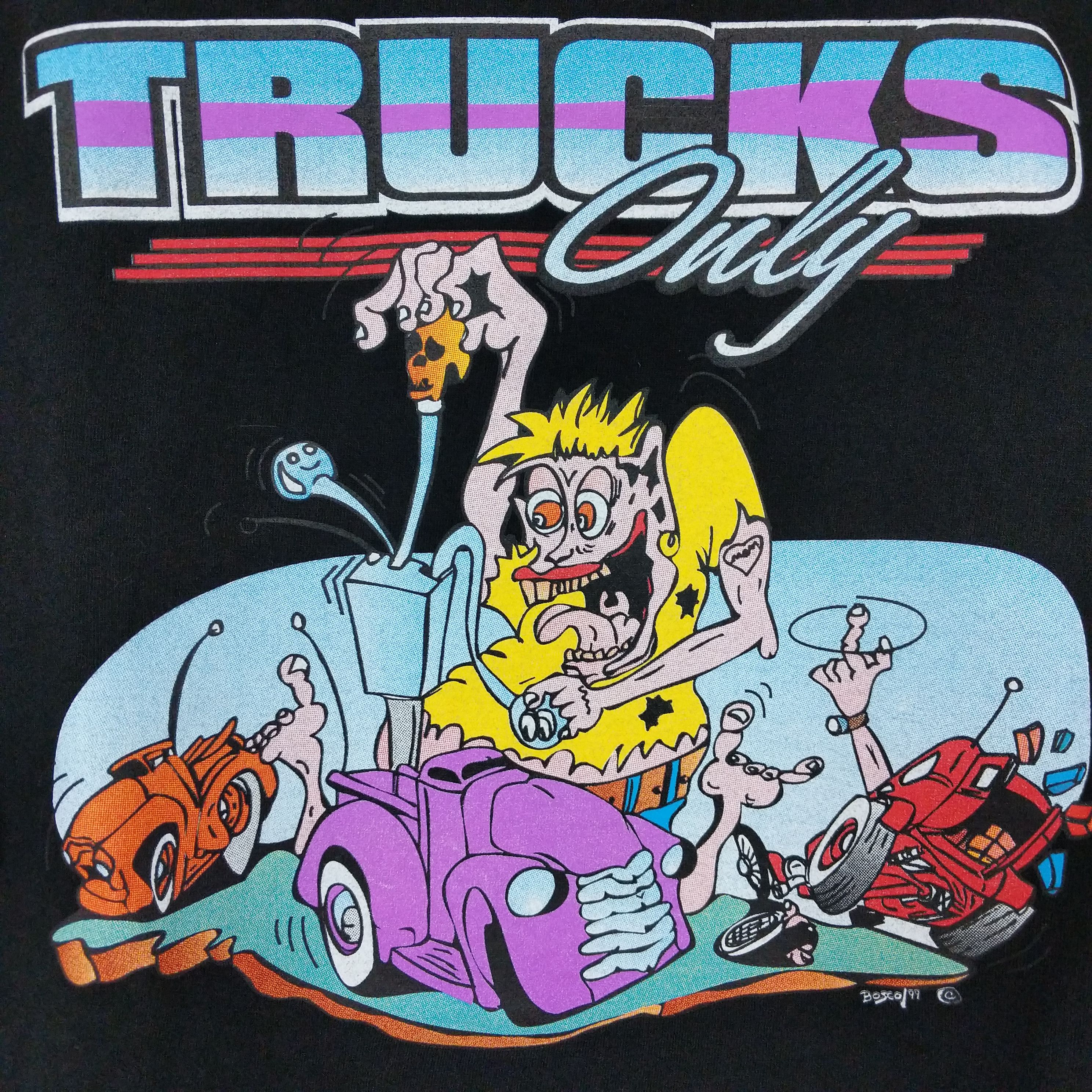 Harley Davidson Crazy Vintage 90s Lowrider Hot Rod Truck Show Harley T Shirt Size US L / EU 52-54 / 3 - 3 Thumbnail