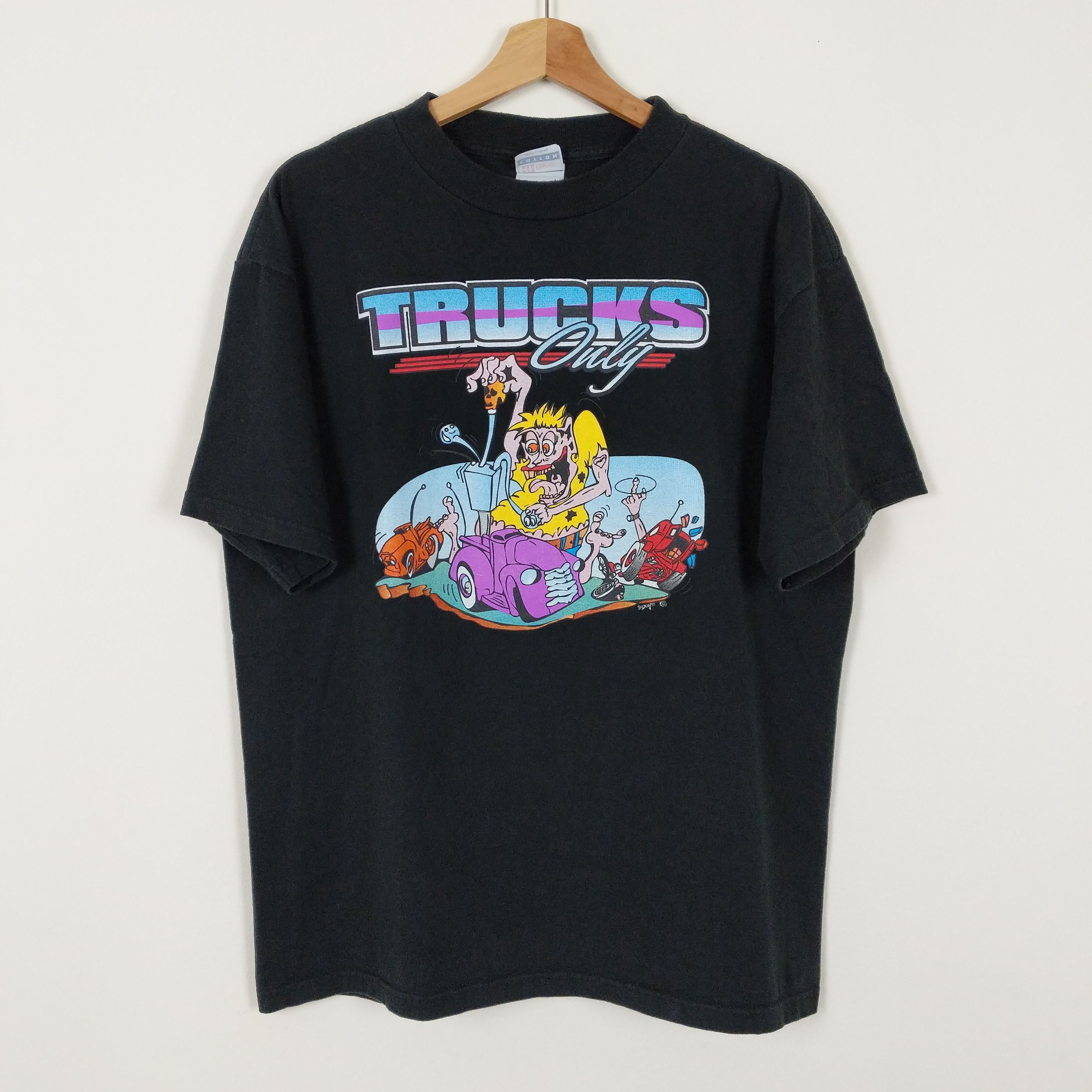 Harley Davidson Crazy Vintage 90s Lowrider Hot Rod Truck Show Harley T Shirt Size US L / EU 52-54 / 3 - 1 Thumbnail