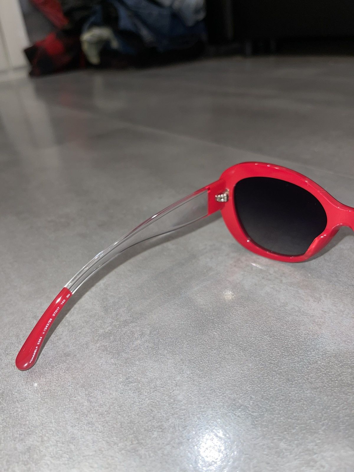 Chanel Chanel 5264 C.1343/S6 Red Transparent Cobain Sunglasses Size ONE SIZE - 12 Thumbnail