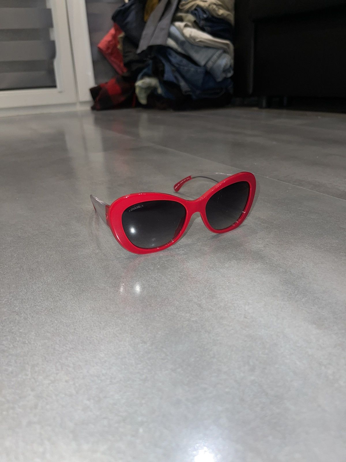 Chanel Chanel 5264 C.1343/S6 Red Transparent Cobain Sunglasses Size ONE SIZE - 3 Thumbnail