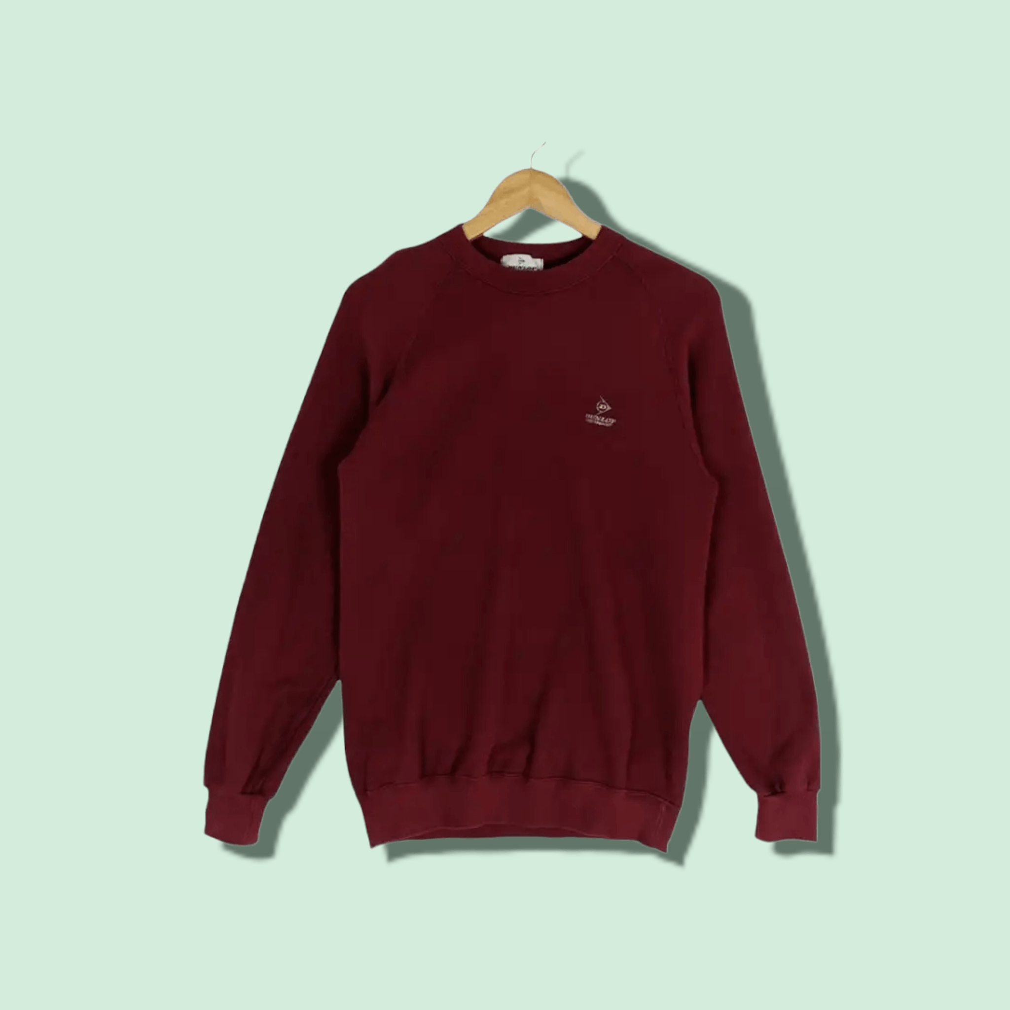 Vintage 90's DUNLOP Red Plain Jumper Sweatshirt