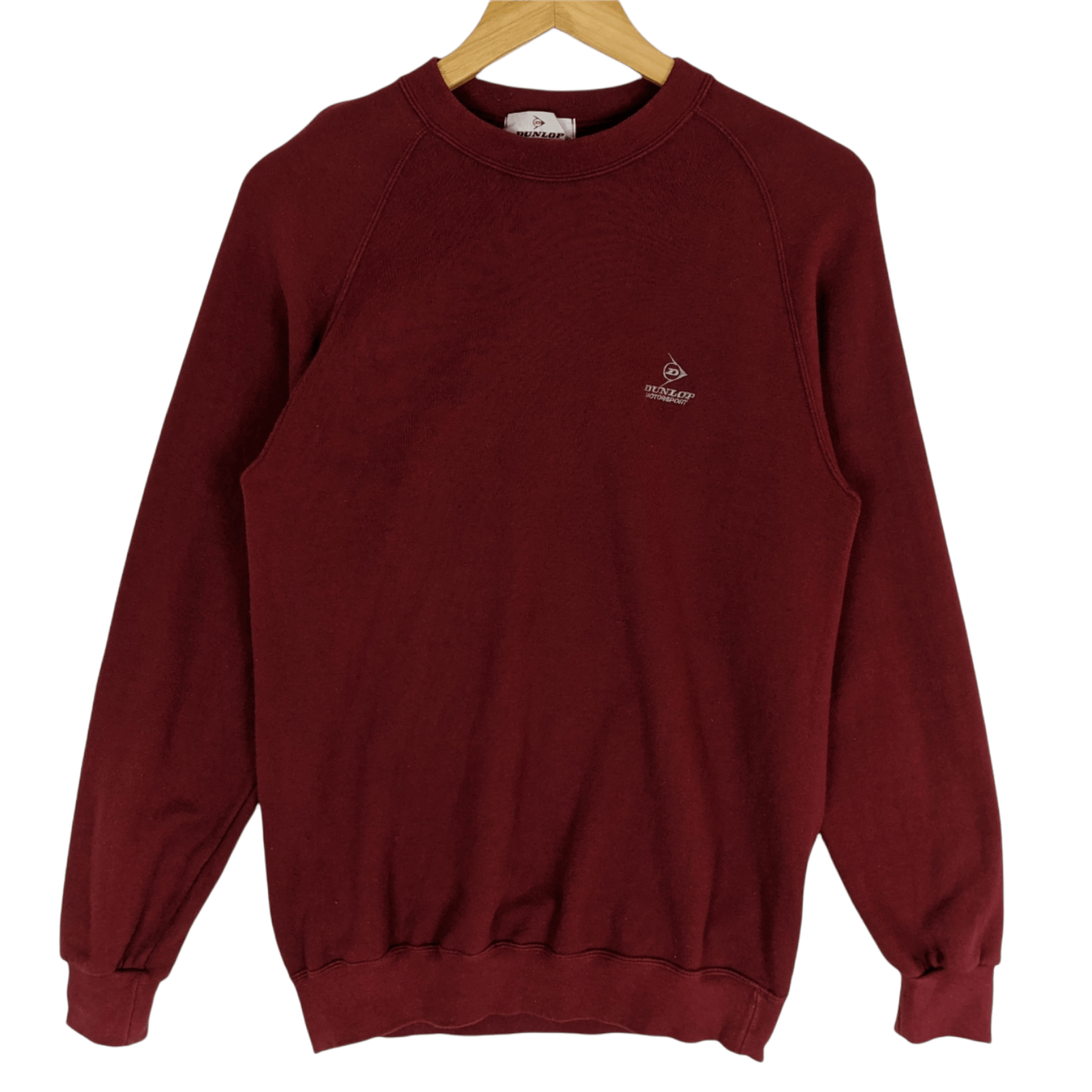 Japanese Brand × Vintage Vintage 90's DUNLOP Red Plain Jumper Sweatshirt Size US S / EU 44-46 / 1 - 2 Thumbnail