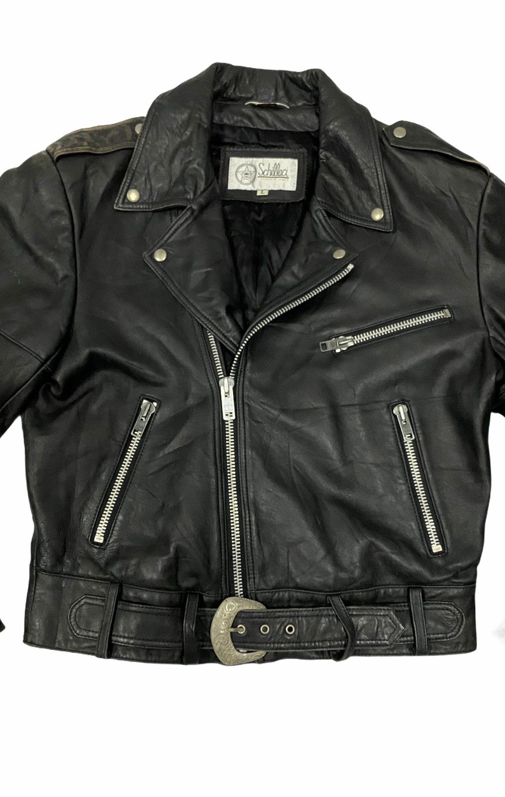 Sports Specialties Schillaci Leather Italy Double Collar Bikers Jacket Size US M / EU 48-50 / 2 - 3 Thumbnail