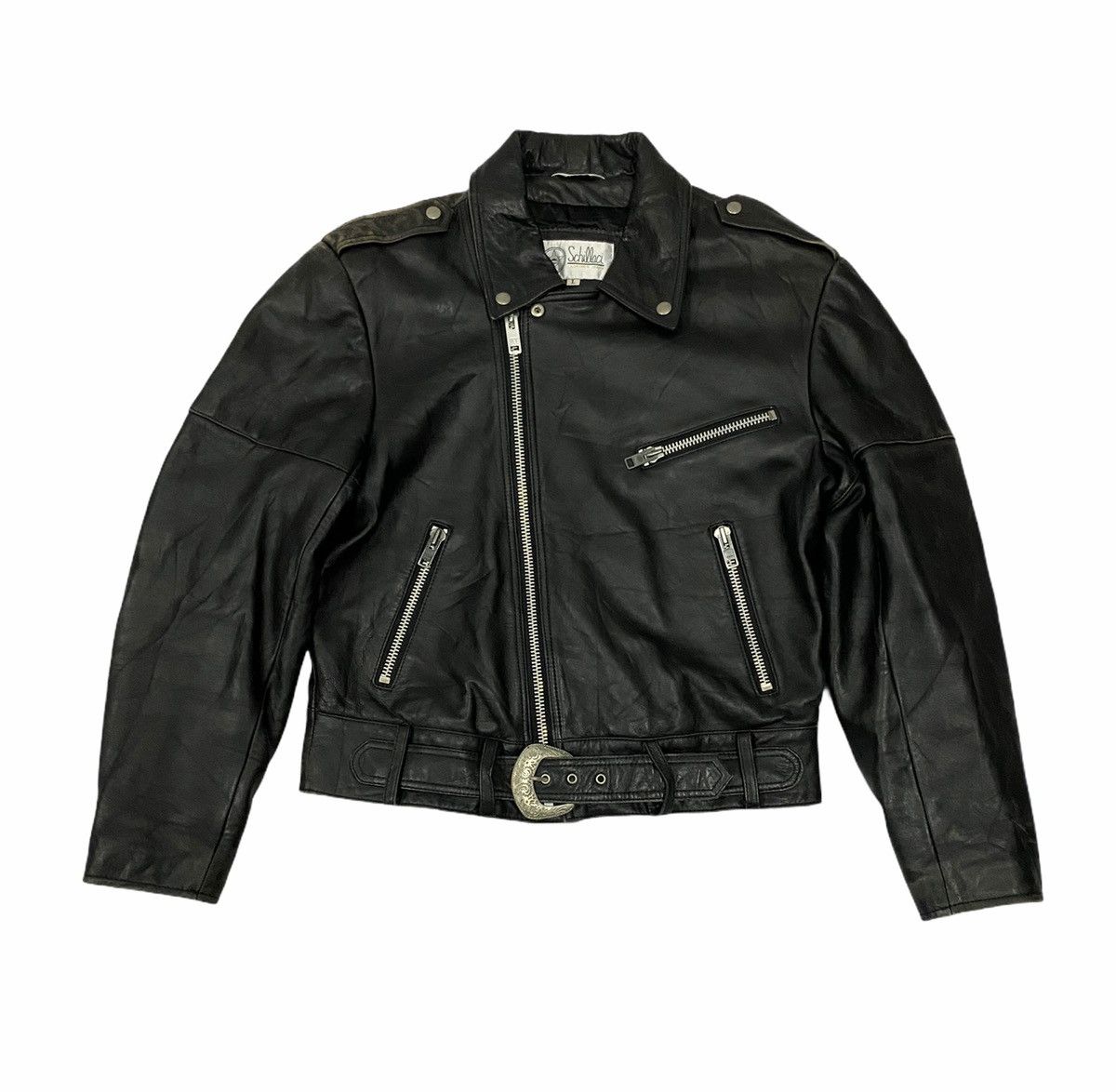 Sports Specialties Schillaci Leather Italy Double Collar Bikers Jacket Size US M / EU 48-50 / 2 - 2 Thumbnail