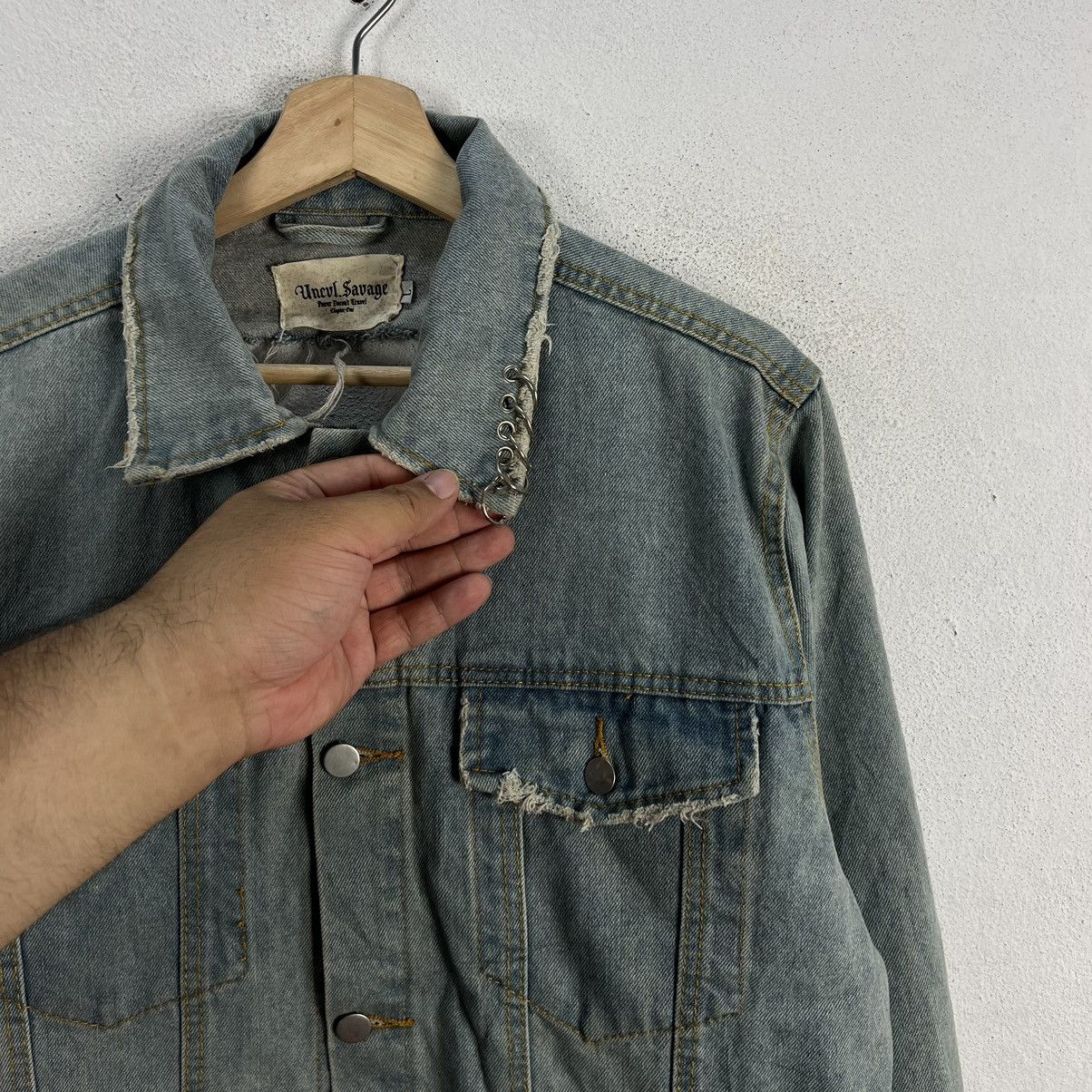 Band Tees RARE PUNK DISTRESSED DESIGN DENIM JACKET METALLICA BIG LOGO Size US L / EU 52-54 / 3 - 11 Thumbnail