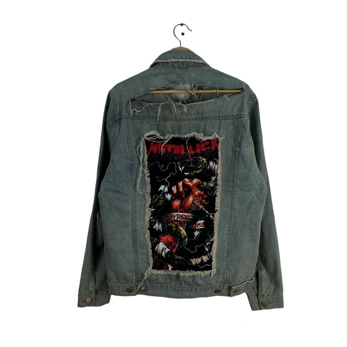 Band Tees RARE PUNK DISTRESSED DESIGN DENIM JACKET METALLICA BIG LOGO Size US L / EU 52-54 / 3 - 1 Thumbnail