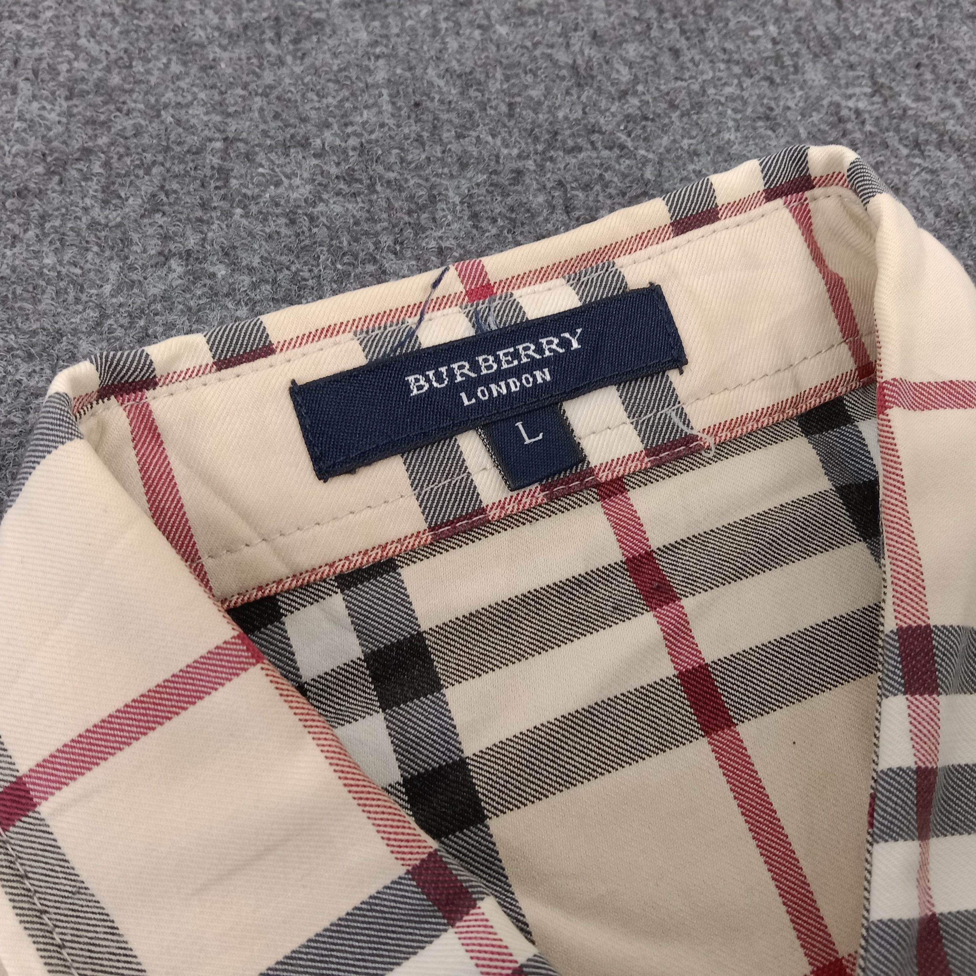 Burberry × Vintage Burberry London Nova Check Button Up Shirt Size L / US 10 / IT 46 - 4 Thumbnail