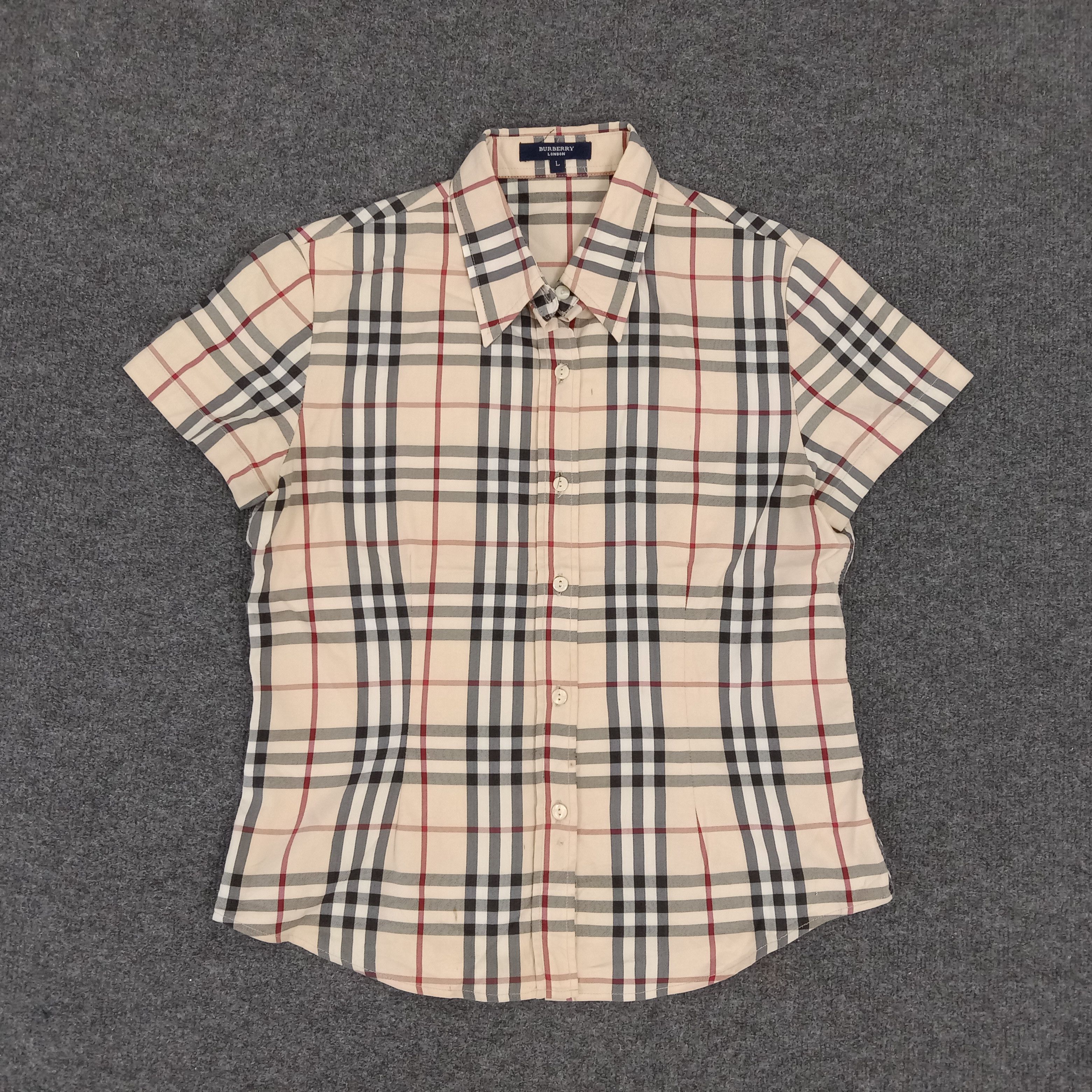 Burberry × Vintage Burberry London Nova Check Button Up Shirt Size L / US 10 / IT 46 - 1 Thumbnail