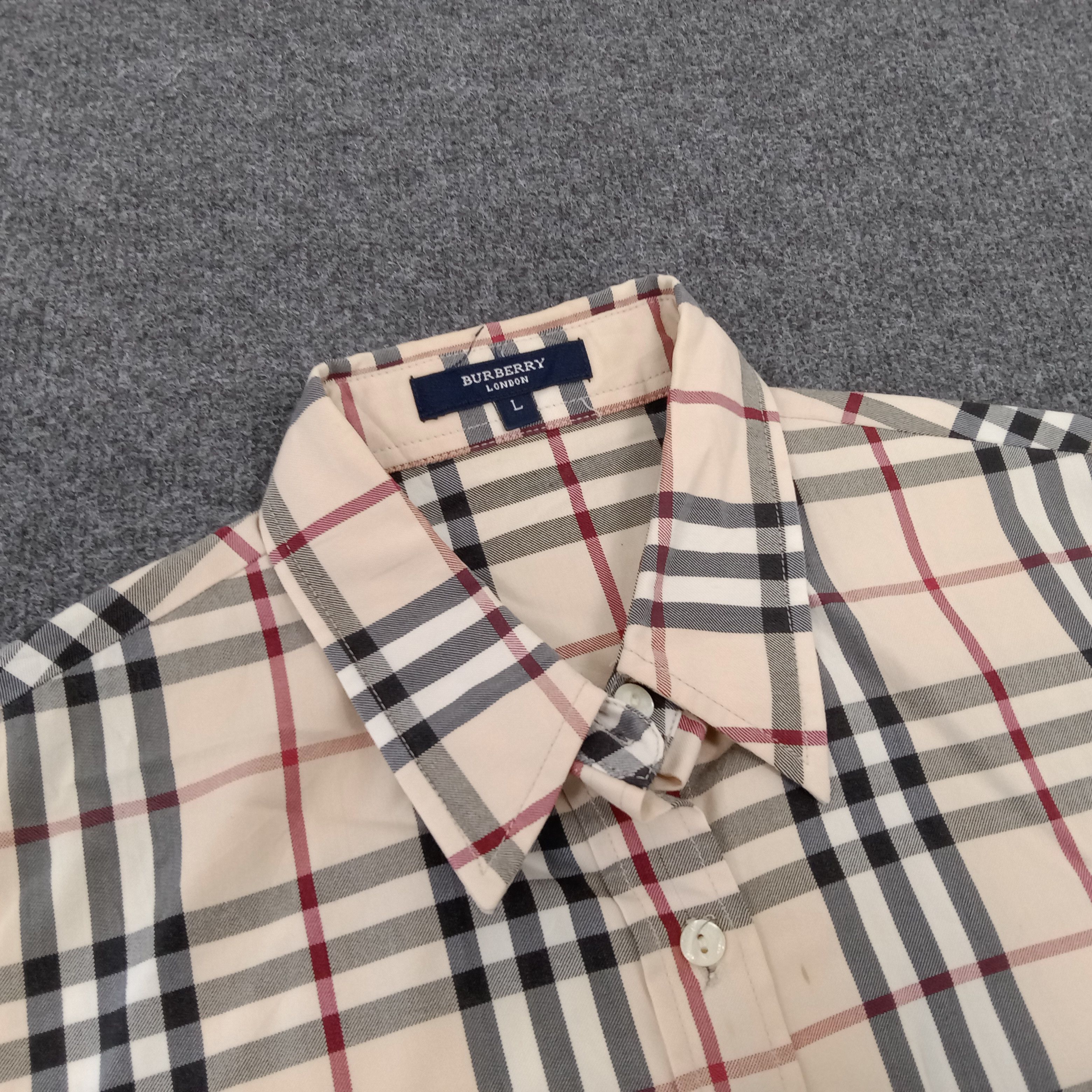 Burberry × Vintage Burberry London Nova Check Button Up Shirt Size L / US 10 / IT 46 - 3 Thumbnail
