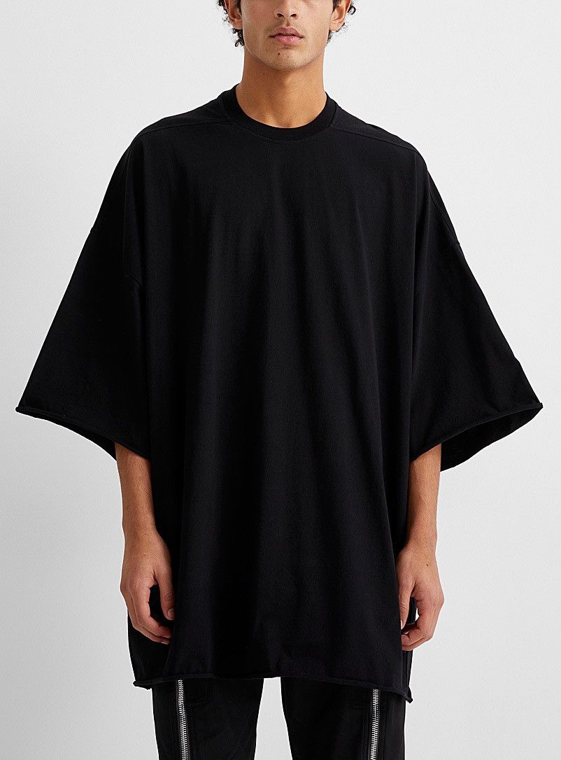 image of Rick Owens Tommy Oversized Tee Black, Men's (Size Large)