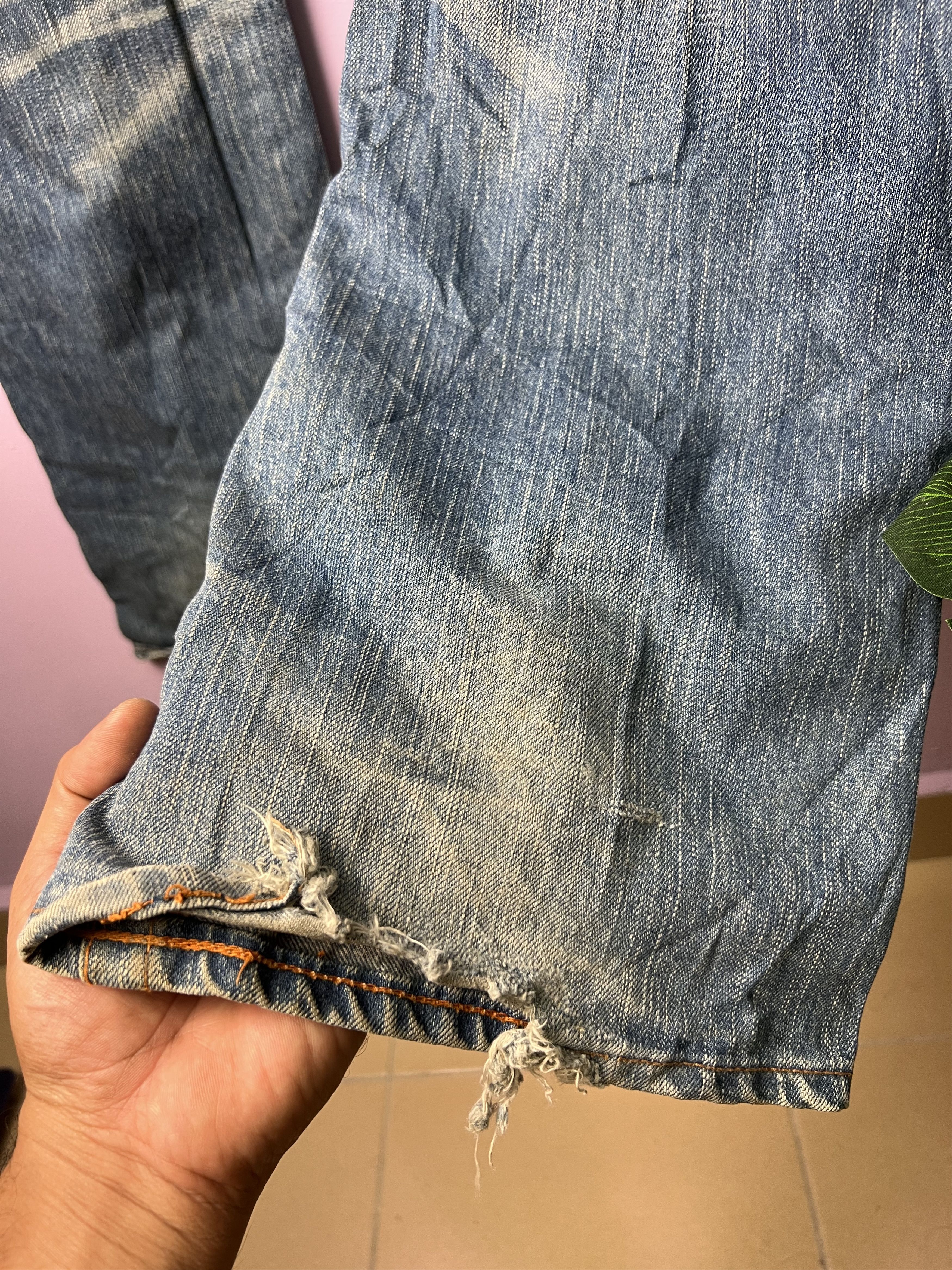 Japanese Brand 🔥Rare Vintage Blue Way Flared Distressed Denim Size US 34 / EU 50 - 19 Thumbnail