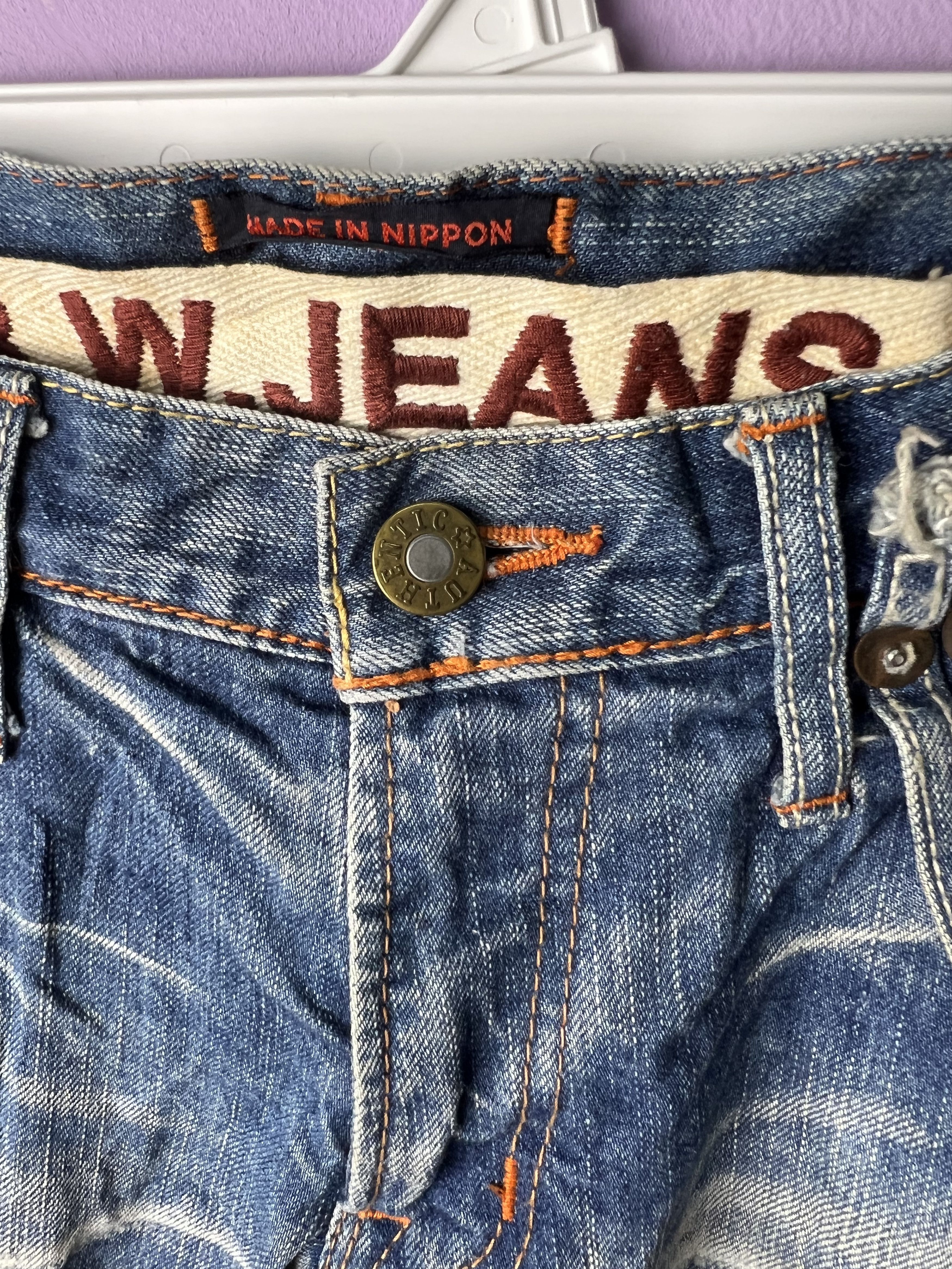 Japanese Brand 🔥Rare Vintage Blue Way Flared Distressed Denim Size US 34 / EU 50 - 11 Thumbnail