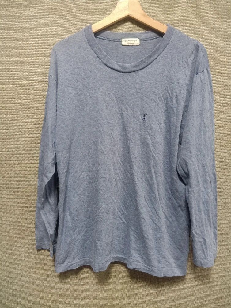 Yves Saint Laurent vintage t shirt long sleeve ysl small logo embroidery Size US M / EU 48-50 / 2 - 1 Thumbnail