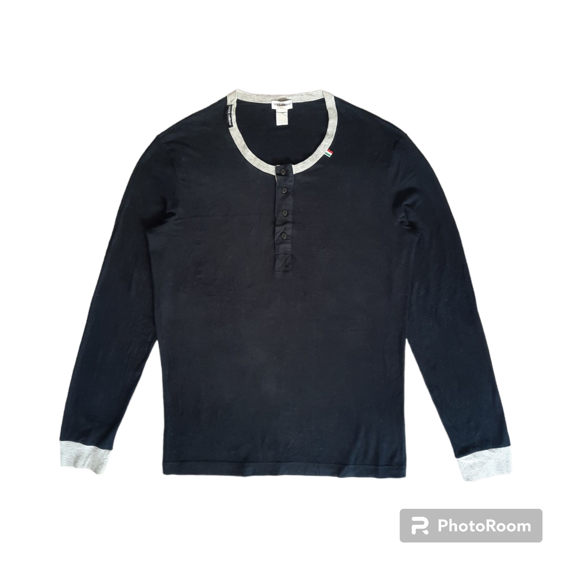 トップス archive dolce&gabbana faded long sleeve Long-sleeved cropped jersey T-shirt with branded elastic in
