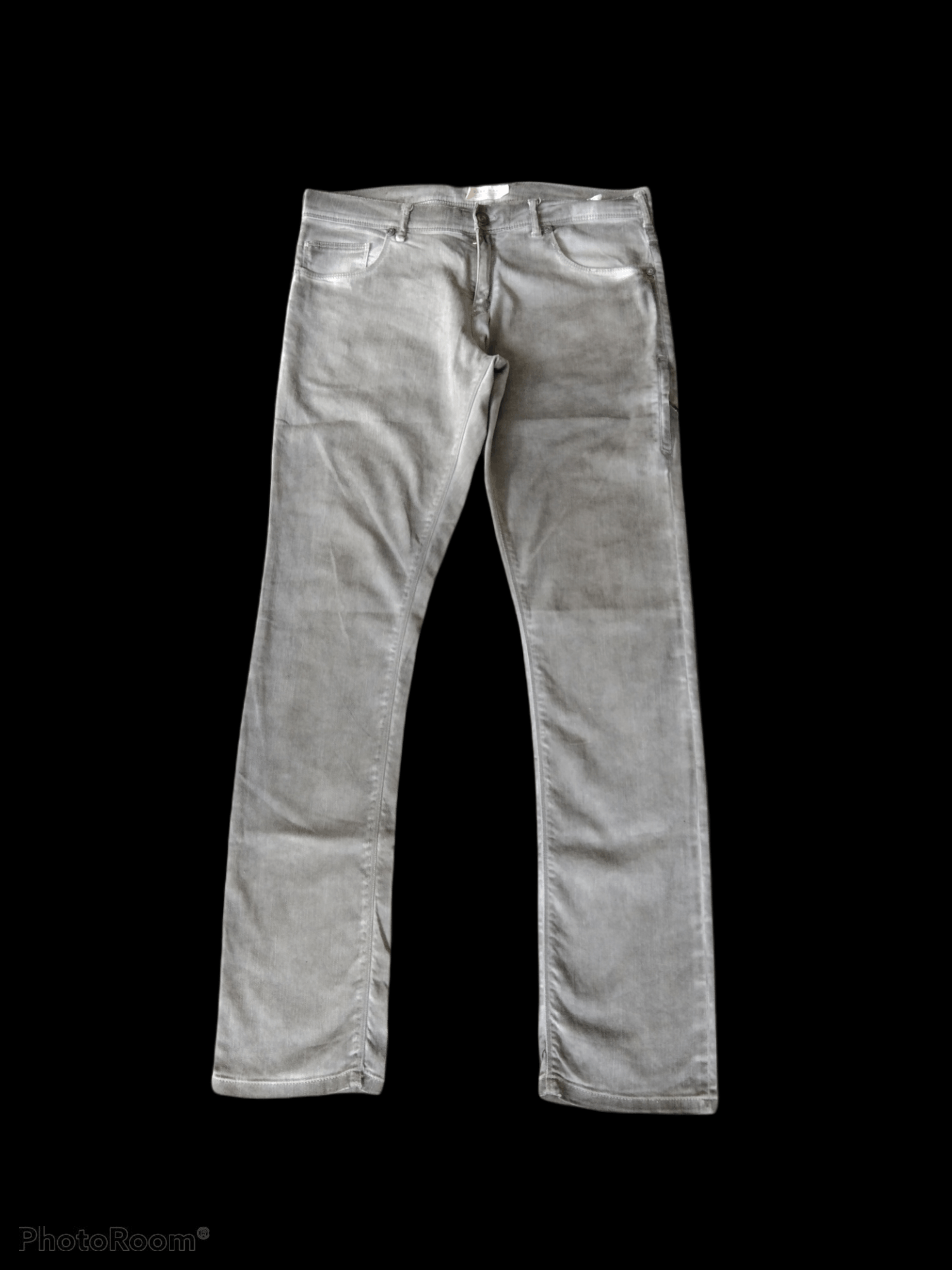 image of Distressed Denim x Waxed Distressed Waxed Zara Pants in Grey Distressed (Size 33)