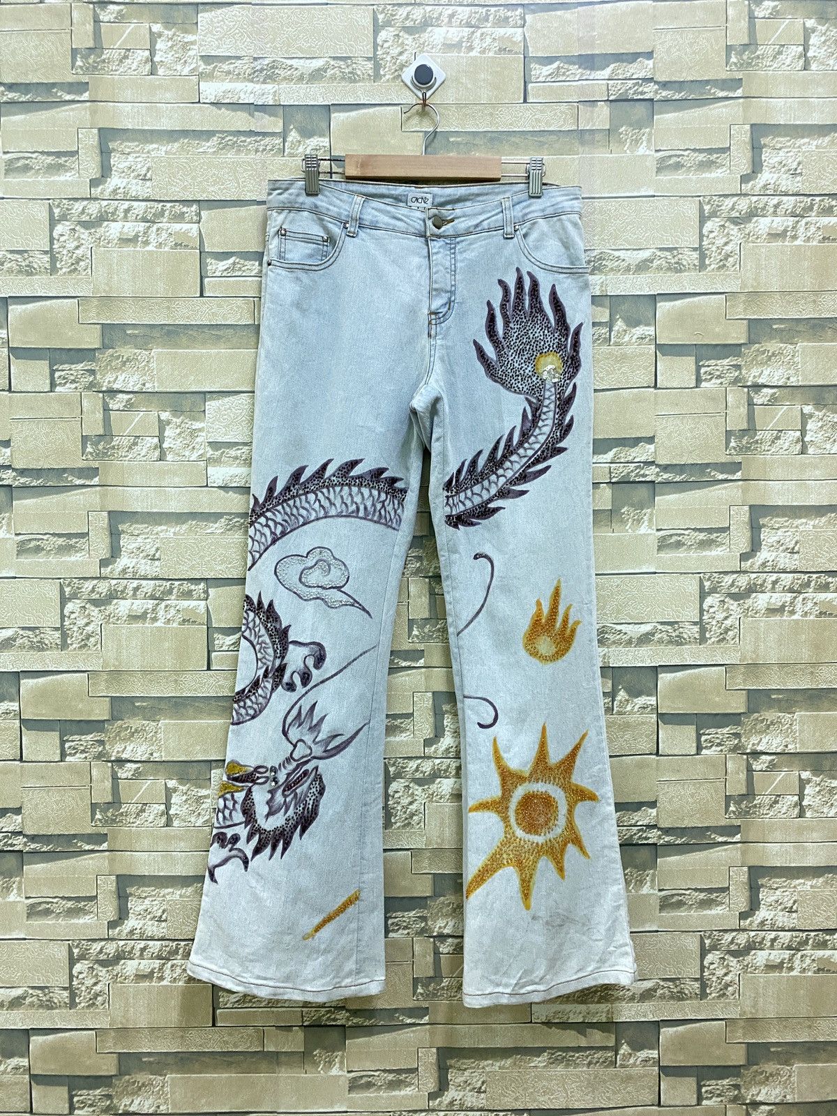 Other CACHE Dragon Custom Bead Scretch Bootcut Flared Denim Pant Size US 30 / EU 46 - 1 Thumbnail