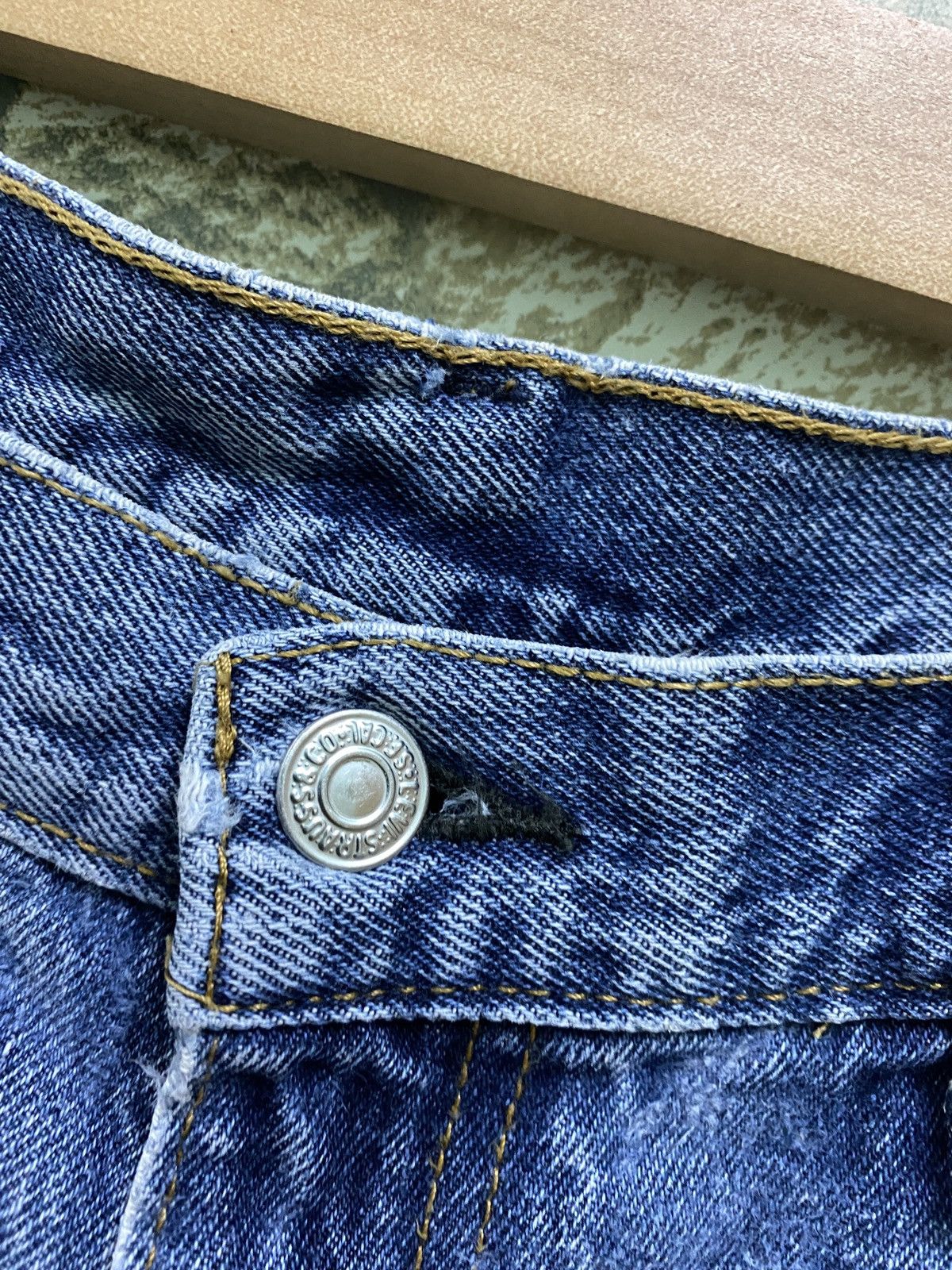 Levi's × Vintage Vintage Levi's 517 Flared Distressed Denim Jeans Size US 28 / EU 44 - 9 Thumbnail