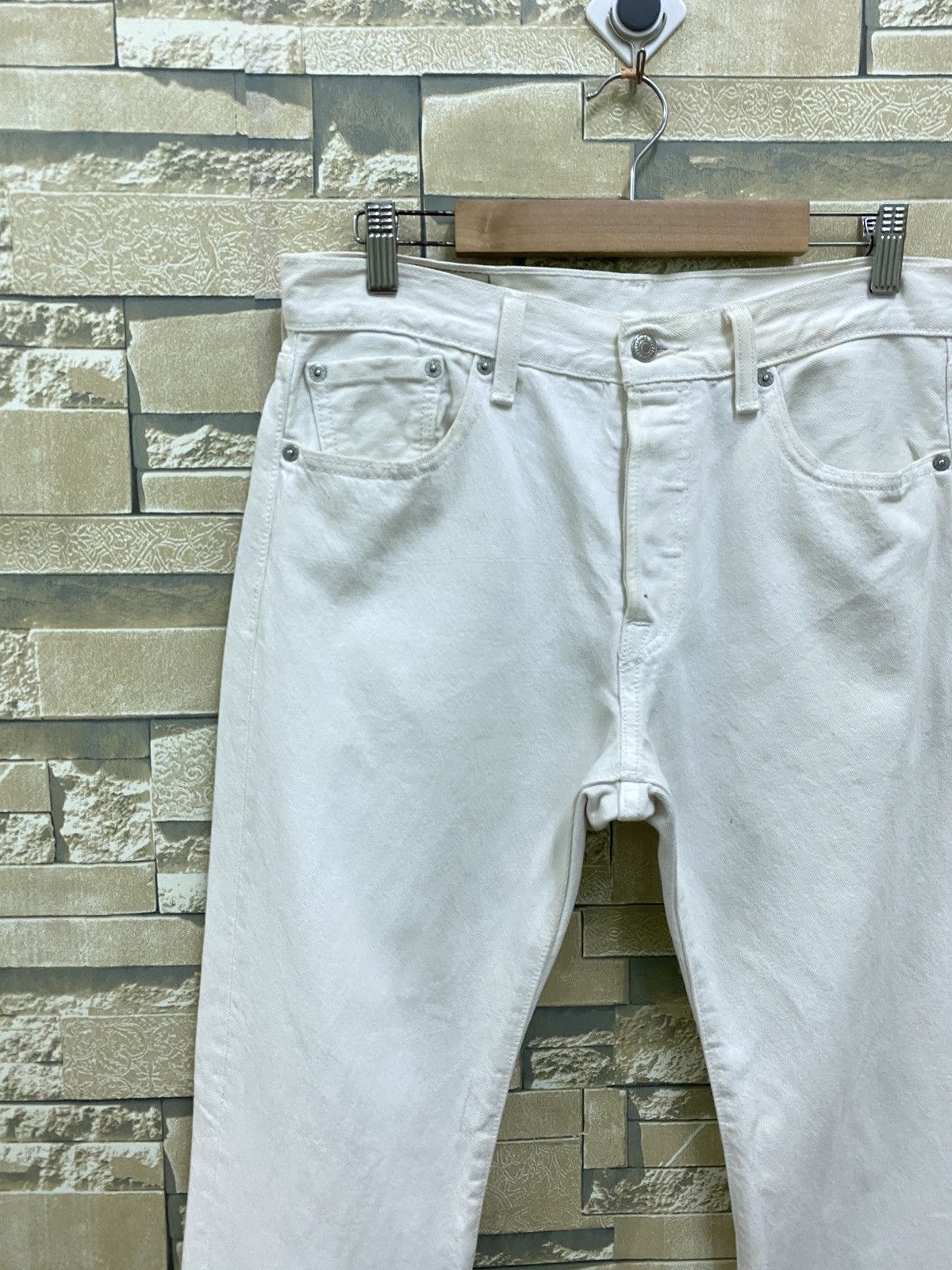 Levi's Vintage 2000s Levi's 501 White Denim Jeans Size US 30 / EU 46 - 4 Thumbnail