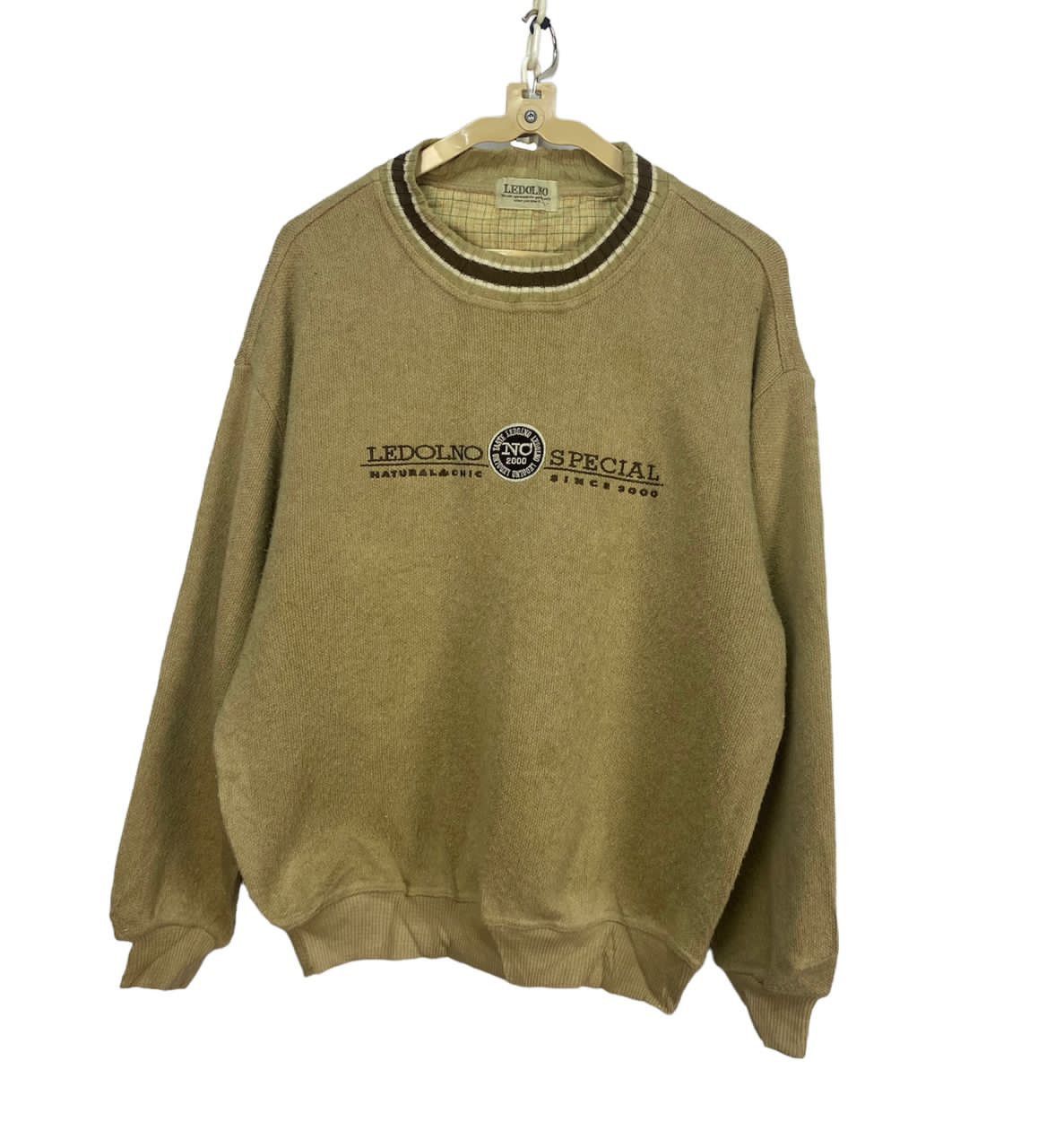 Japanese Brand × Vintage Vintage Ledolno spellout beggie knit sweatshirt Size US M / EU 48-50 / 2 - 1 Thumbnail