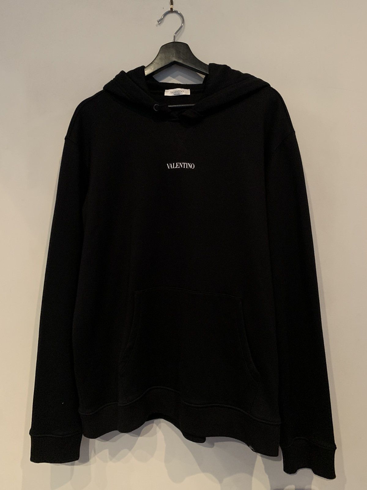 image of Valentino Classic Felpa Jersey Hoodie Black, Men's (Size 2XL)