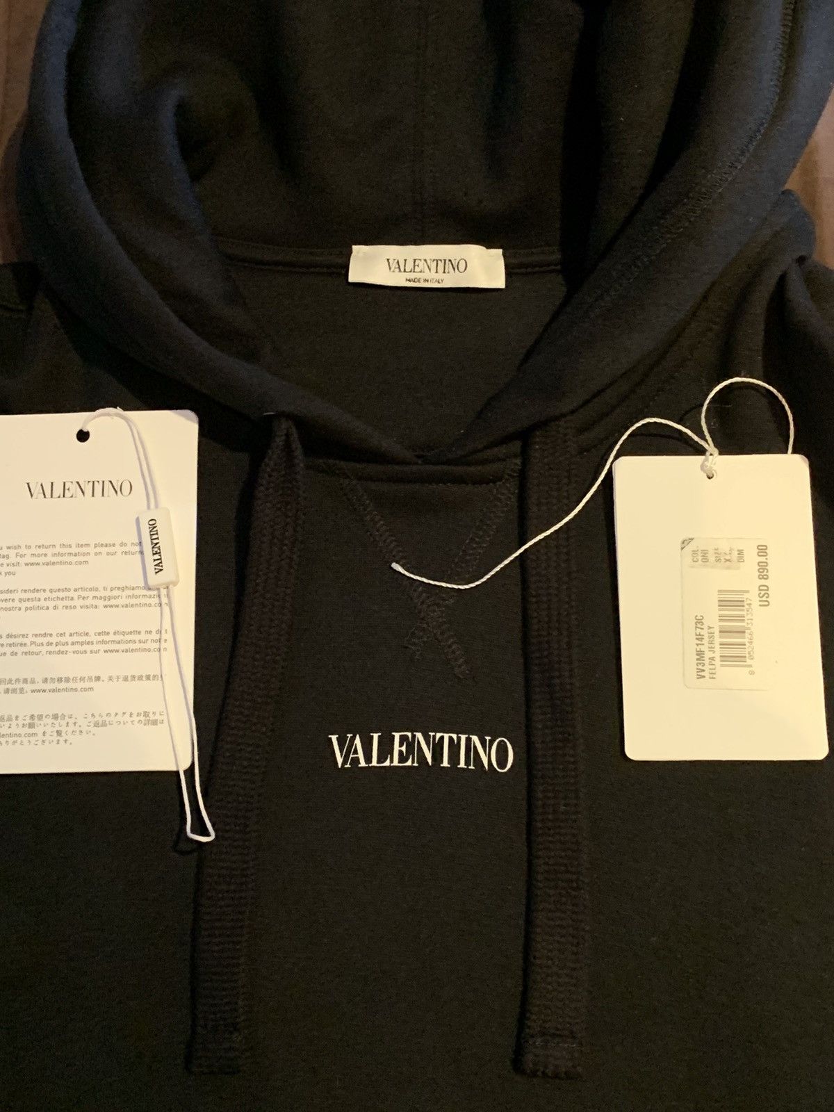 Valentino Valentino Classic Felpa Jersey Hoodie Black Size US XXL / EU 58 / 5 - 2 Thumbnail