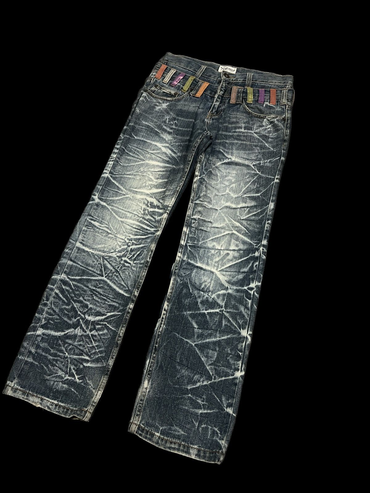 Japanese Brand × Vintage SICK💥LIMITED EDITION‼️DOUBLE WAIST DISTRESSED DENIM BY NYLAUS Size US 32 / EU 48 - 4 Thumbnail