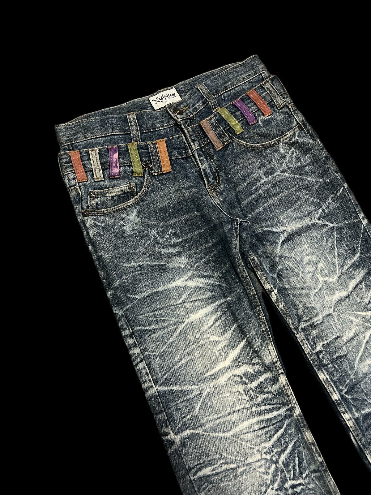 Japanese Brand × Vintage SICK💥LIMITED EDITION‼️DOUBLE WAIST DISTRESSED DENIM BY NYLAUS Size US 32 / EU 48 - 5 Thumbnail