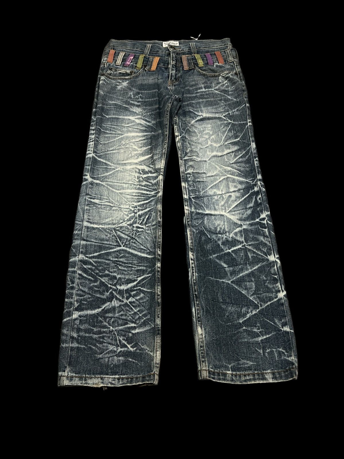 Japanese Brand × Vintage SICK💥LIMITED EDITION‼️DOUBLE WAIST DISTRESSED DENIM BY NYLAUS Size US 32 / EU 48 - 2 Thumbnail