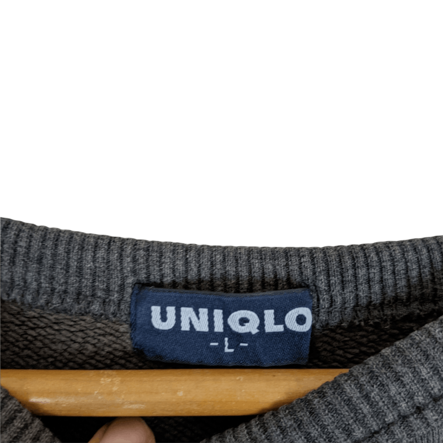 Japanese Brand × Uniqlo Vintage 90's UNIQLO Grey Plain Jumper Sweatshirt Size US L / EU 52-54 / 3 - 7 Thumbnail