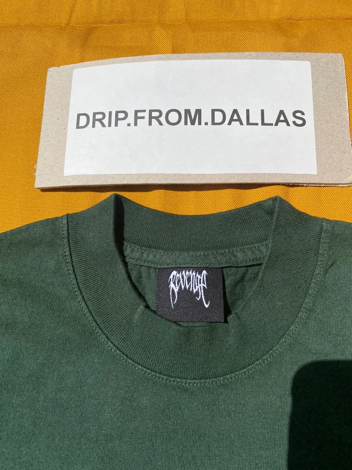 Revenge Revenge Basic T-Shirt Green/White (Embroidered) Size US L / EU 52-54 / 3 - 3 Thumbnail