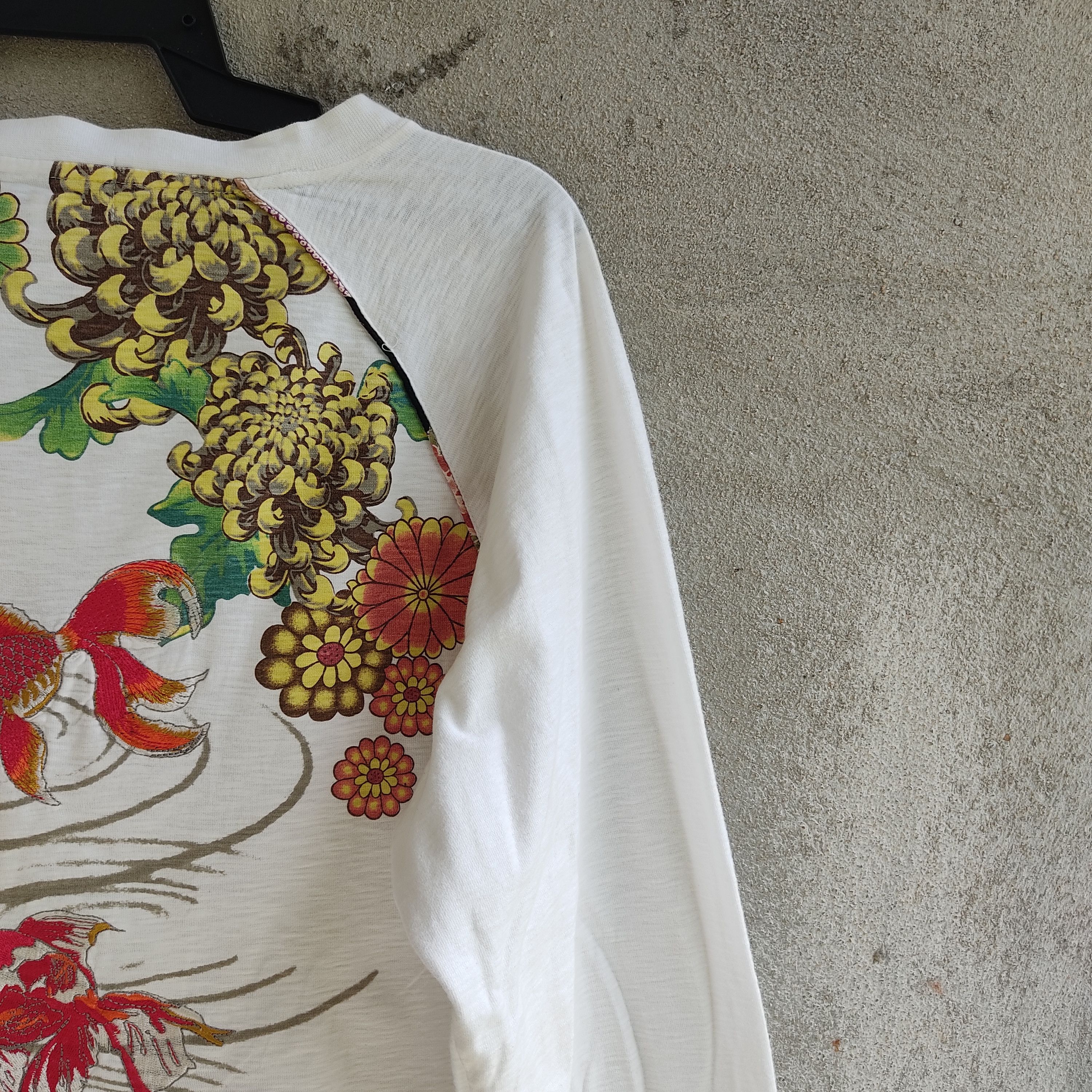 Japanese Brand Kara Kuri Gold Fish Embroidery Sukajan Long Sleeve Tshirt Size US M / EU 48-50 / 2 - 6 Thumbnail