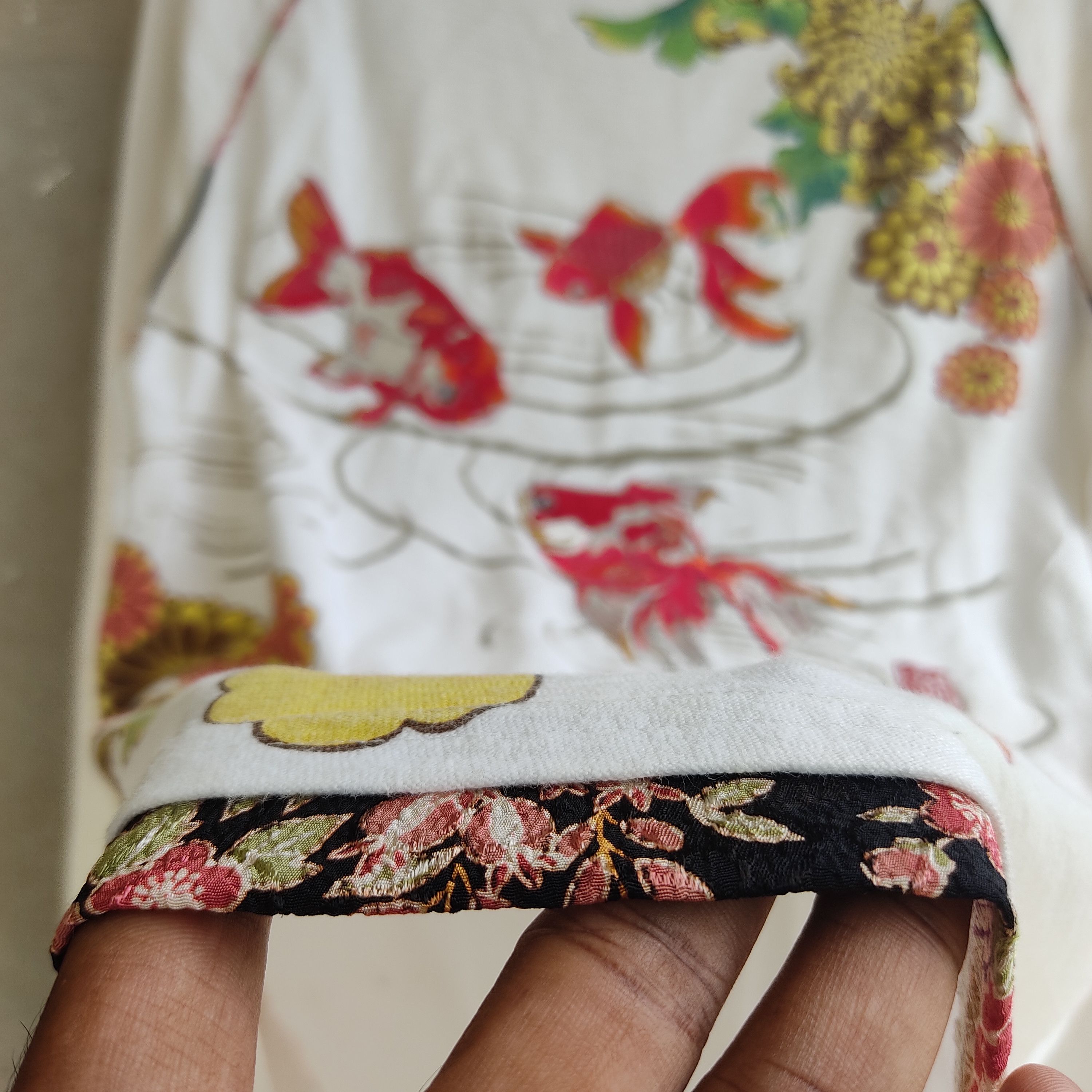 Japanese Brand Kara Kuri Gold Fish Embroidery Sukajan Long Sleeve Tshirt Size US M / EU 48-50 / 2 - 10 Thumbnail