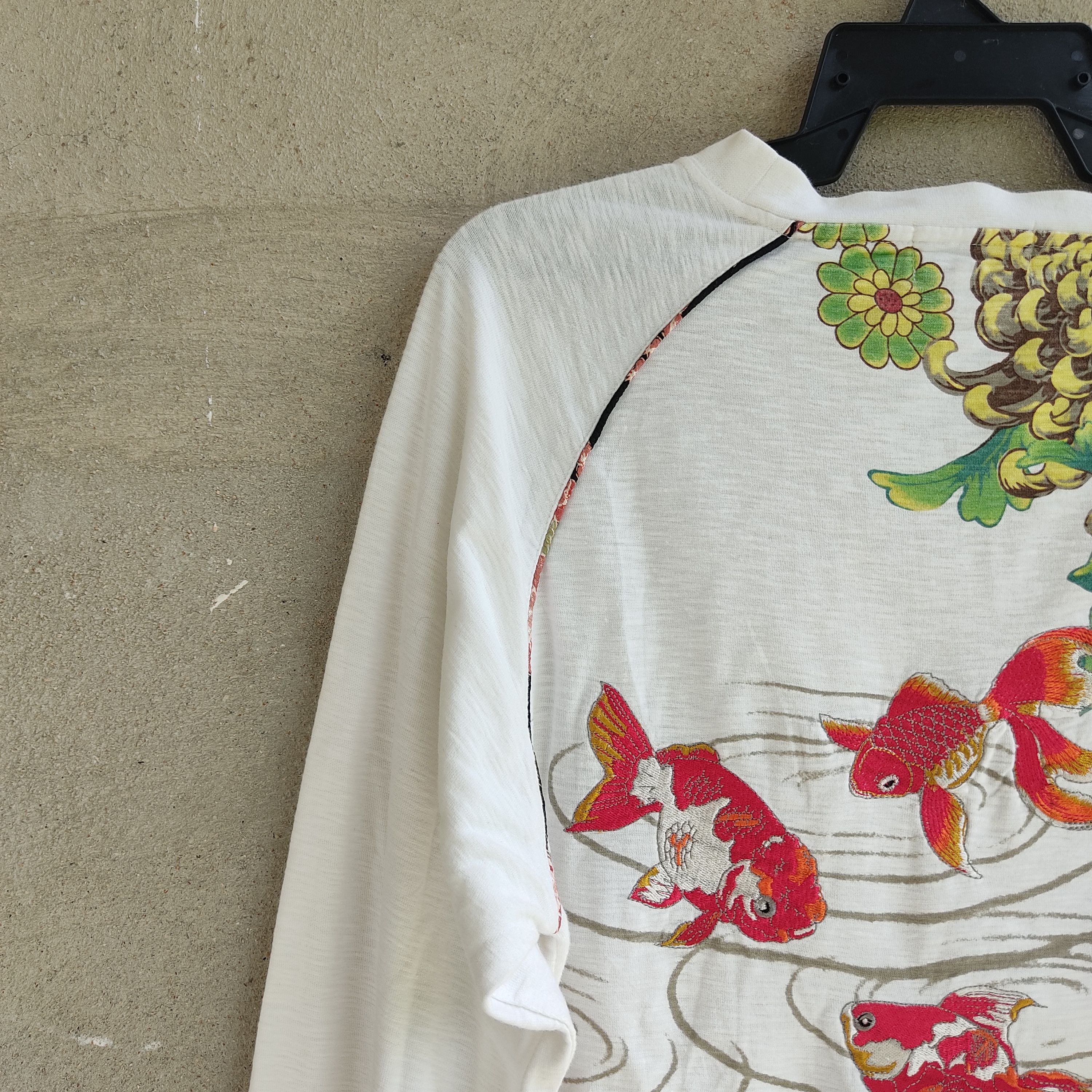 Japanese Brand Kara Kuri Gold Fish Embroidery Sukajan Long Sleeve Tshirt Size US M / EU 48-50 / 2 - 5 Thumbnail