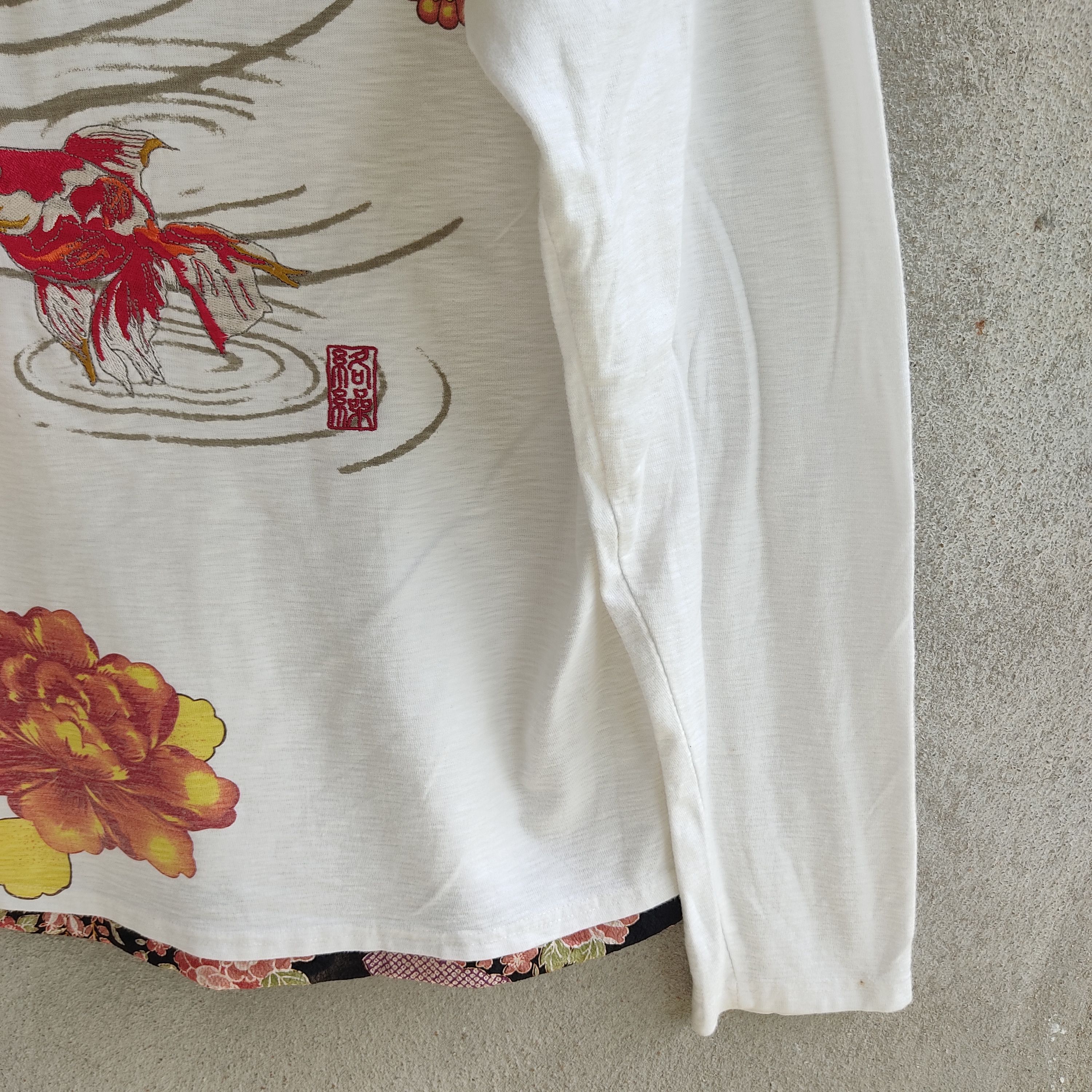 Japanese Brand Kara Kuri Gold Fish Embroidery Sukajan Long Sleeve Tshirt Size US M / EU 48-50 / 2 - 8 Thumbnail