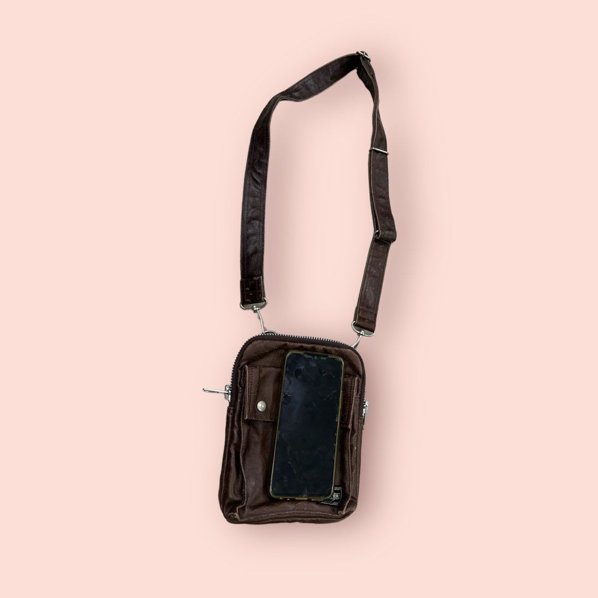 Japanese Brand VINTAGE TRASHED MINI PORTER CROSSBODY SLING MINI Size ONE SIZE - 9 Thumbnail