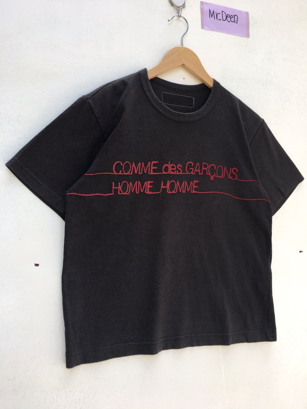 Comme des Garcons AD1999 Comme Des Garcons Homme Big Threaded Spellout Tshirt Size US S / EU 44-46 / 1 - 3 Thumbnail