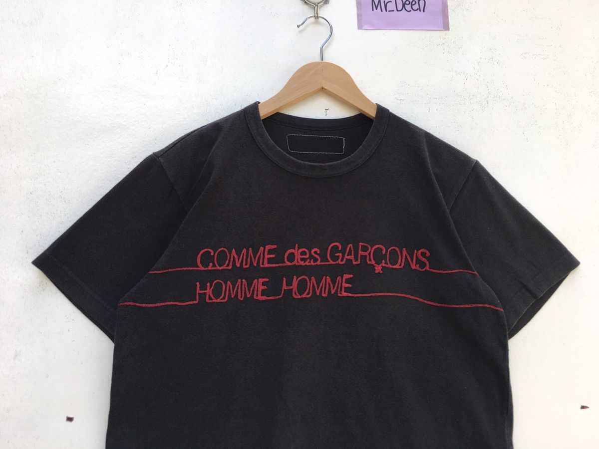 Comme des Garcons AD1999 Comme Des Garcons Homme Big Threaded Spellout Tshirt Size US S / EU 44-46 / 1 - 1 Thumbnail