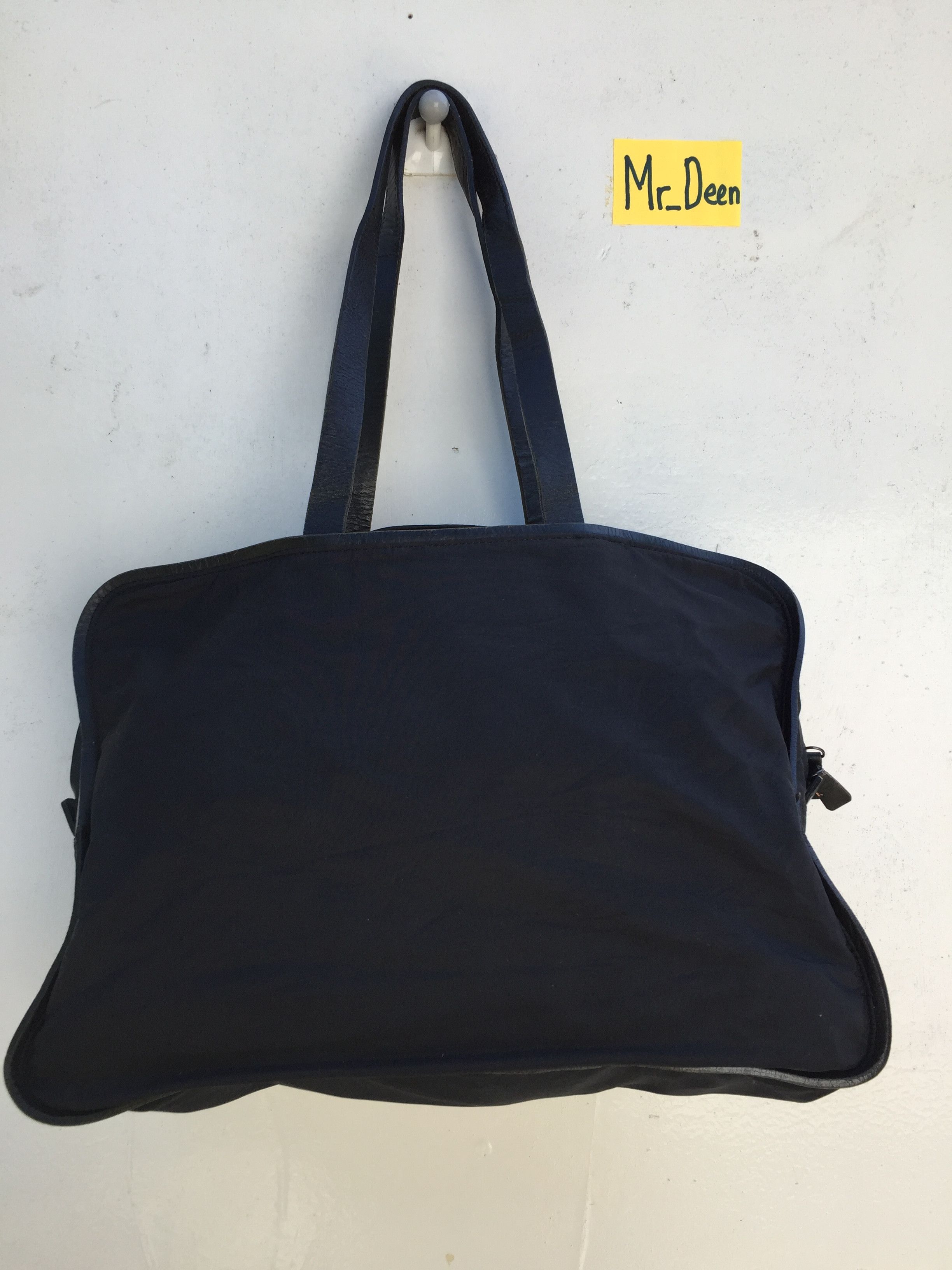 Pre-owned Issey Miyake Bag Canvas Genuine Leather Vintage In Black