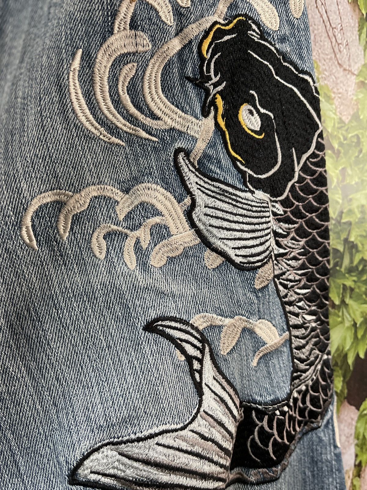Vintage VINTAGE SUKAJAN KOI FISH EMBROIDERY DENIM VERY RARE Size US 34 / EU 50 - 7 Thumbnail