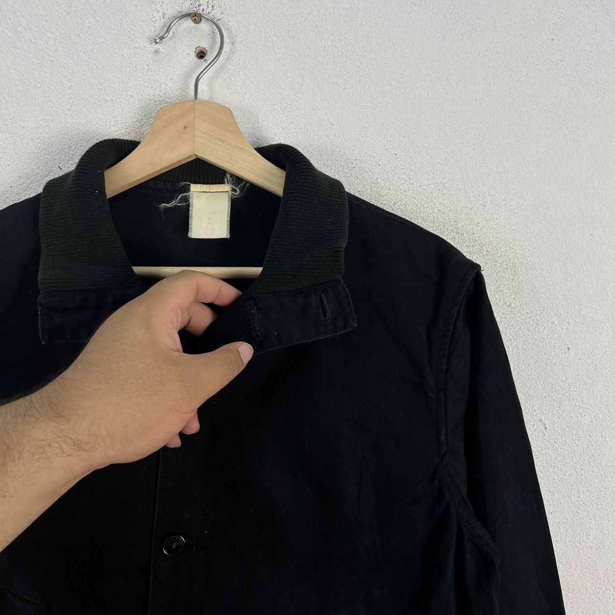 Japanese Brand VINTAGE HIKORY CHORE JACKET BLACK ULTIMATE JAPAN FABRIC Size US M / EU 48-50 / 2 - 6 Thumbnail