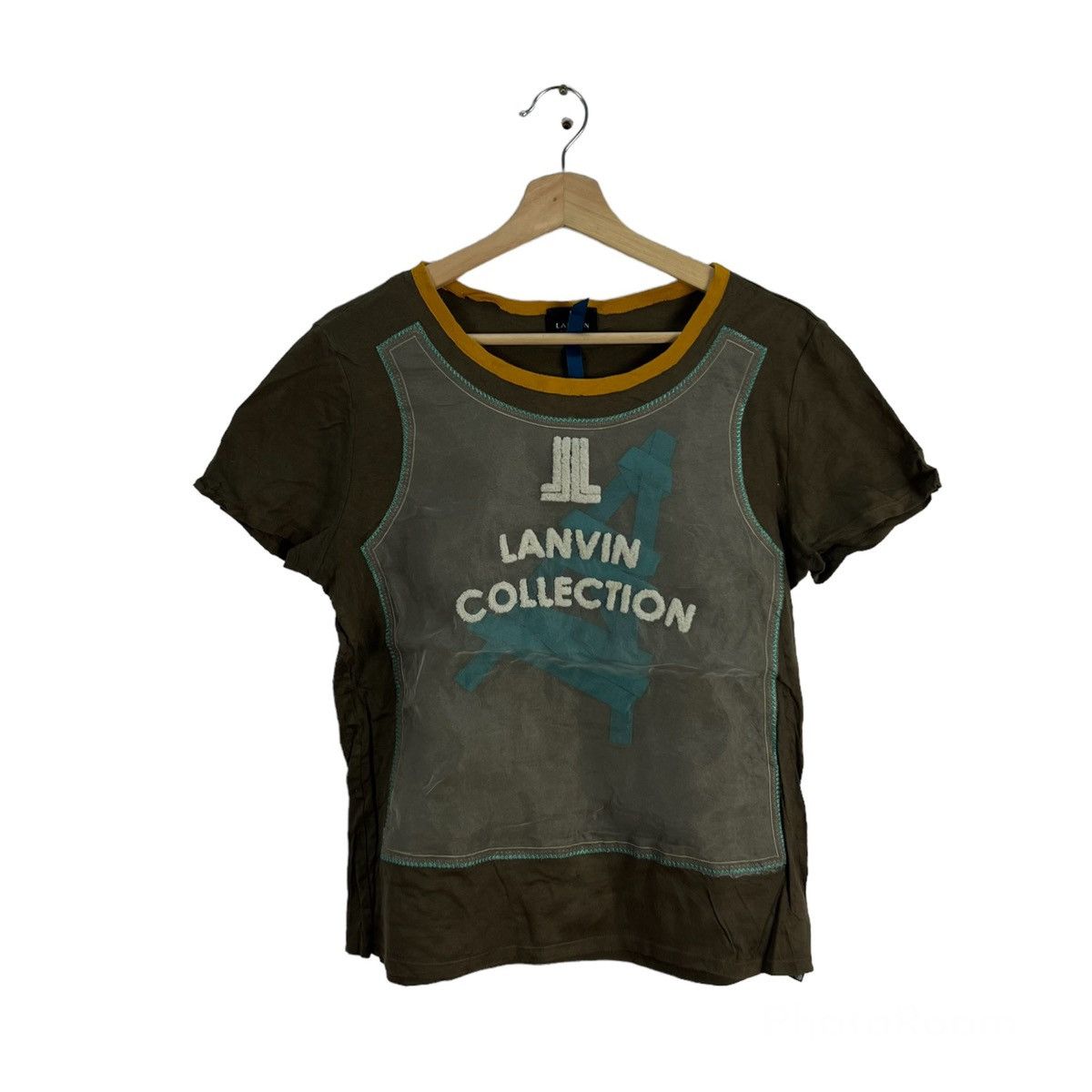 Designer × Japanese Brand LANVIN COLLECTION JAPAN MADE SHORT SLEEVE BIG LOGO Size XS / US 0-2 / IT 36-38 - 1 Thumbnail