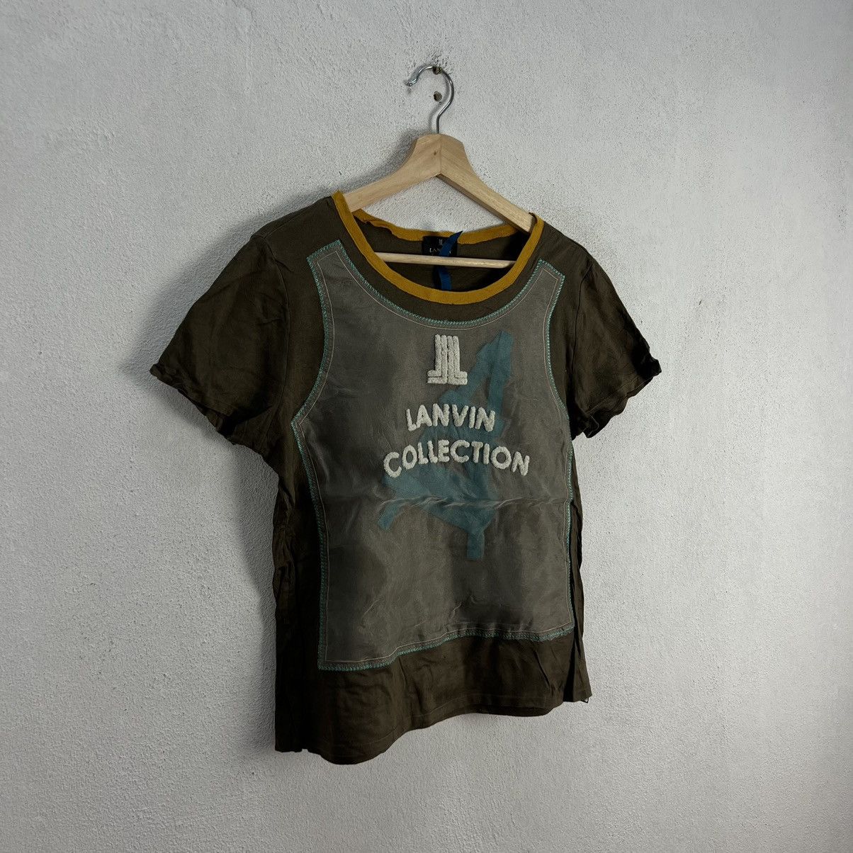 Designer × Japanese Brand LANVIN COLLECTION JAPAN MADE SHORT SLEEVE BIG LOGO Size XS / US 0-2 / IT 36-38 - 2 Thumbnail