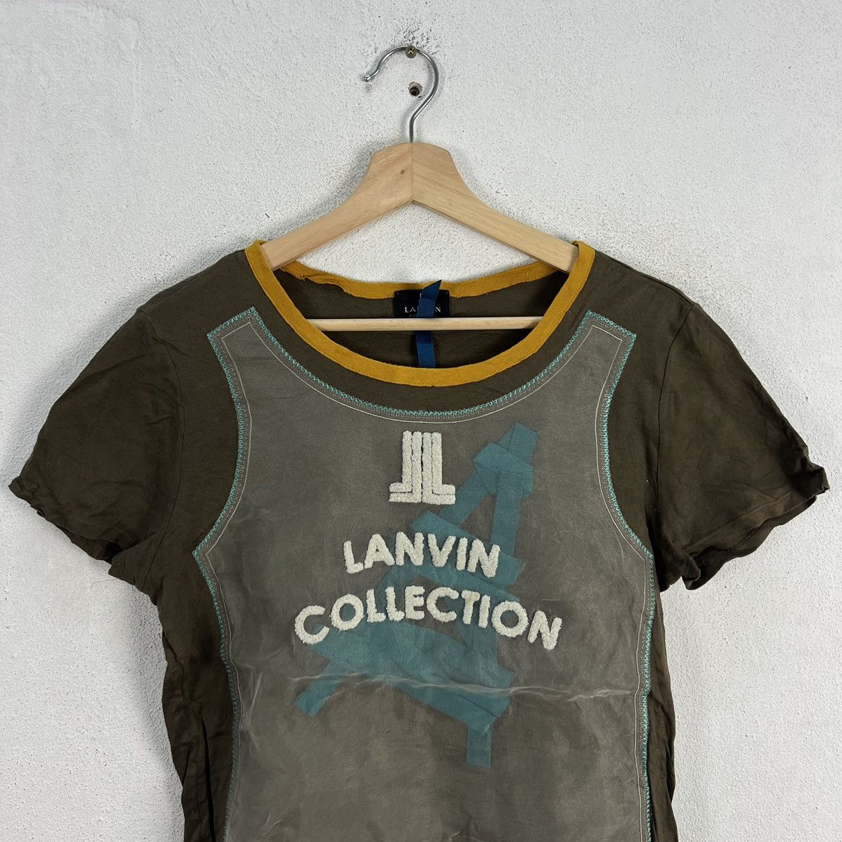 Designer × Japanese Brand LANVIN COLLECTION JAPAN MADE SHORT SLEEVE BIG LOGO Size XS / US 0-2 / IT 36-38 - 3 Thumbnail